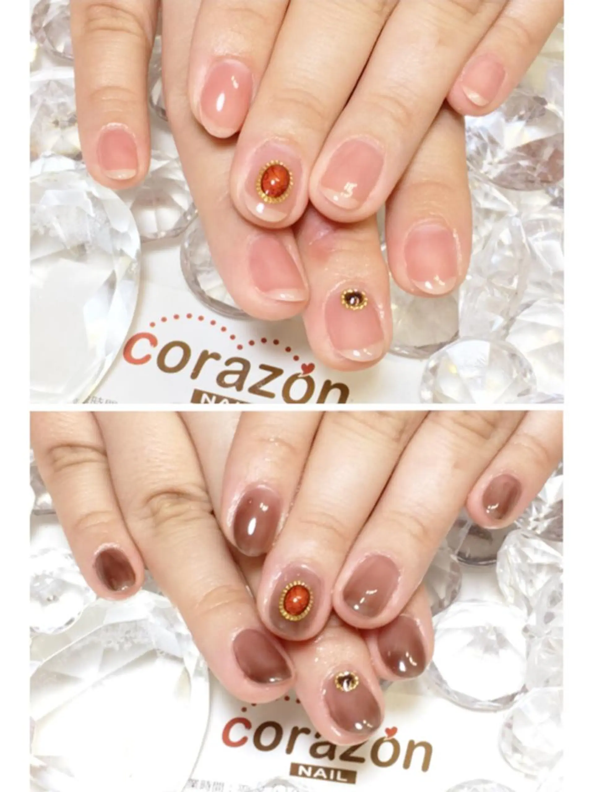 ネイル ジェルネイル ワンカラーネイル ストーンネイル ネイリスト aicoのネイルデザイン