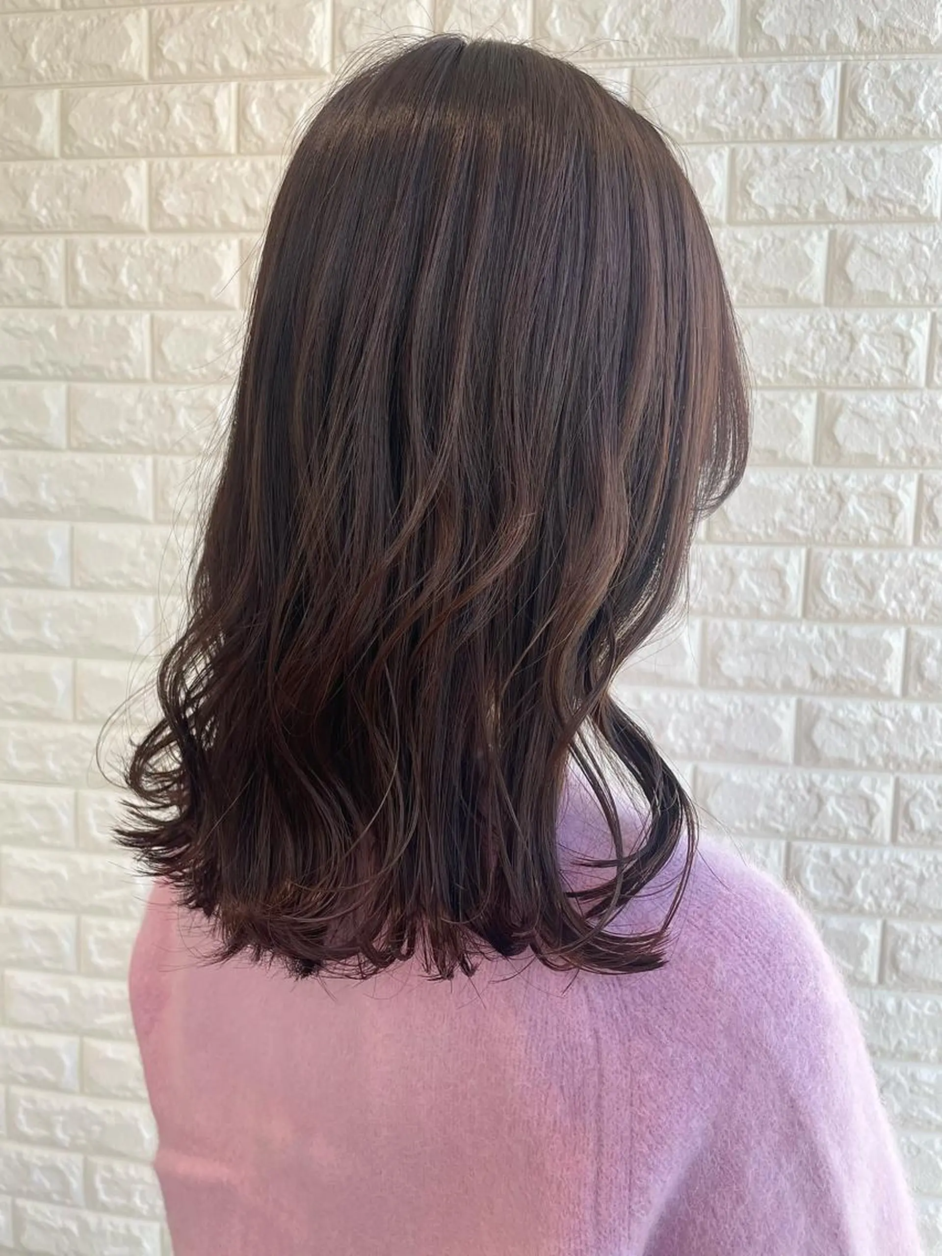 ミディアム カラー カット ヘアカラー トリートメント 山口 莉奈のヘアスタイル