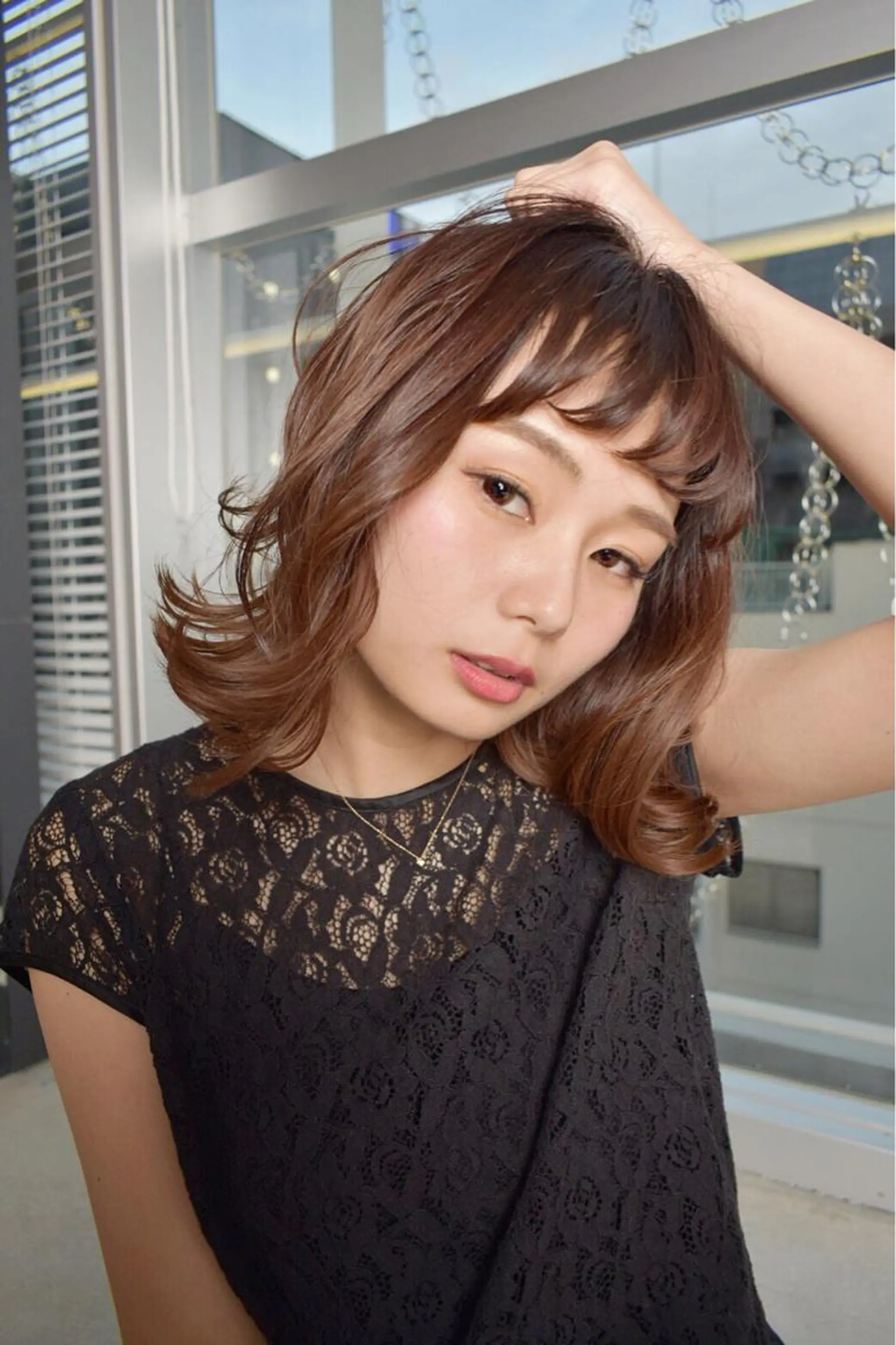 ミディアム カラー 前髪/ハイライト得意 安西駿一　【銀座】のヘアスタイル