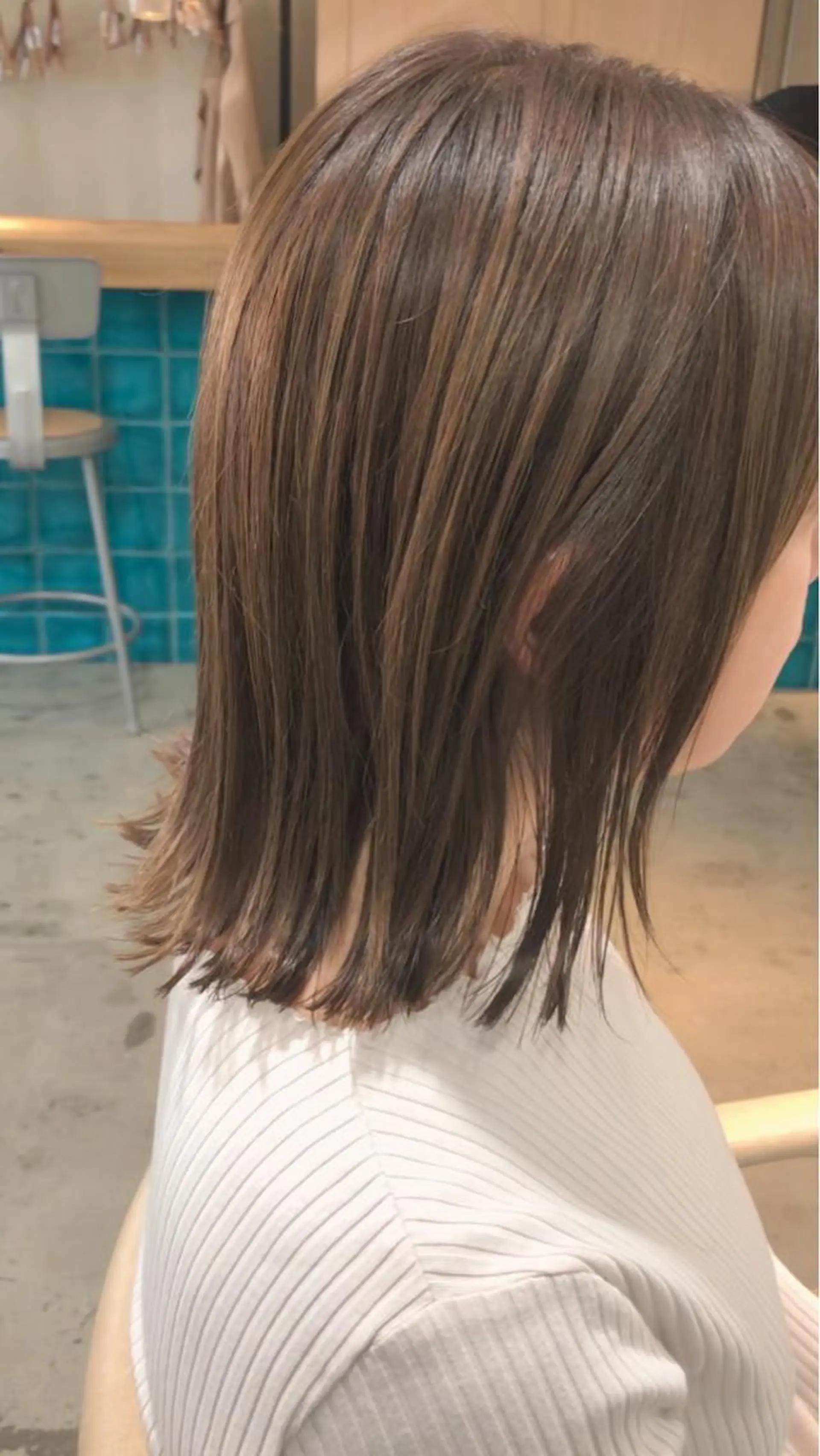 ミディアム カラー 切りっぱなしロブ ❏アンニュイパーマ 川原畑 拓也❏のヘアスタイル