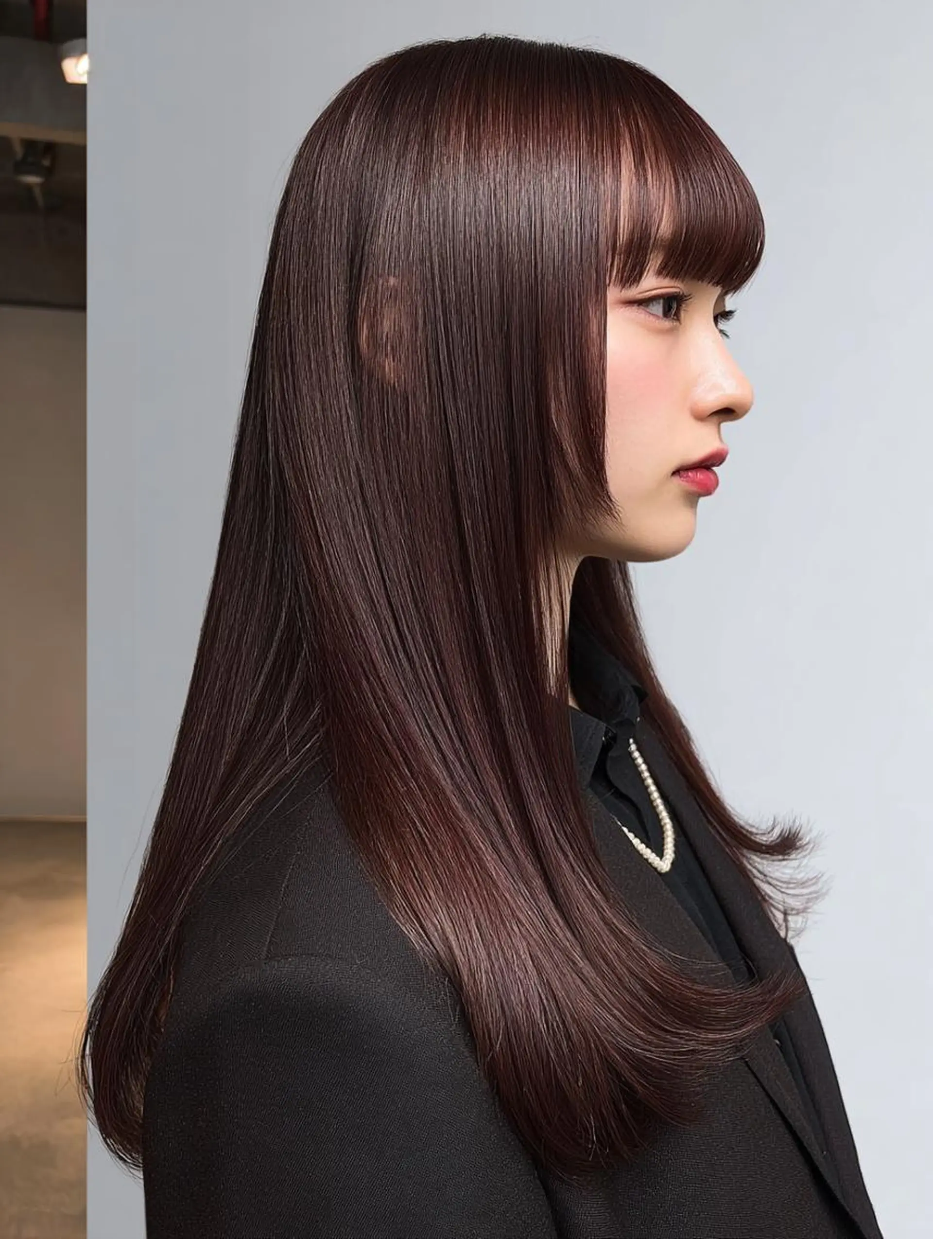 セミロング ハッシュカット 髪質改善 レイヤーカット 縮毛矯正 トリートメント 絶対可愛い暖色カラー 🌷うる艶🌷結奈✨のヘアスタイル
