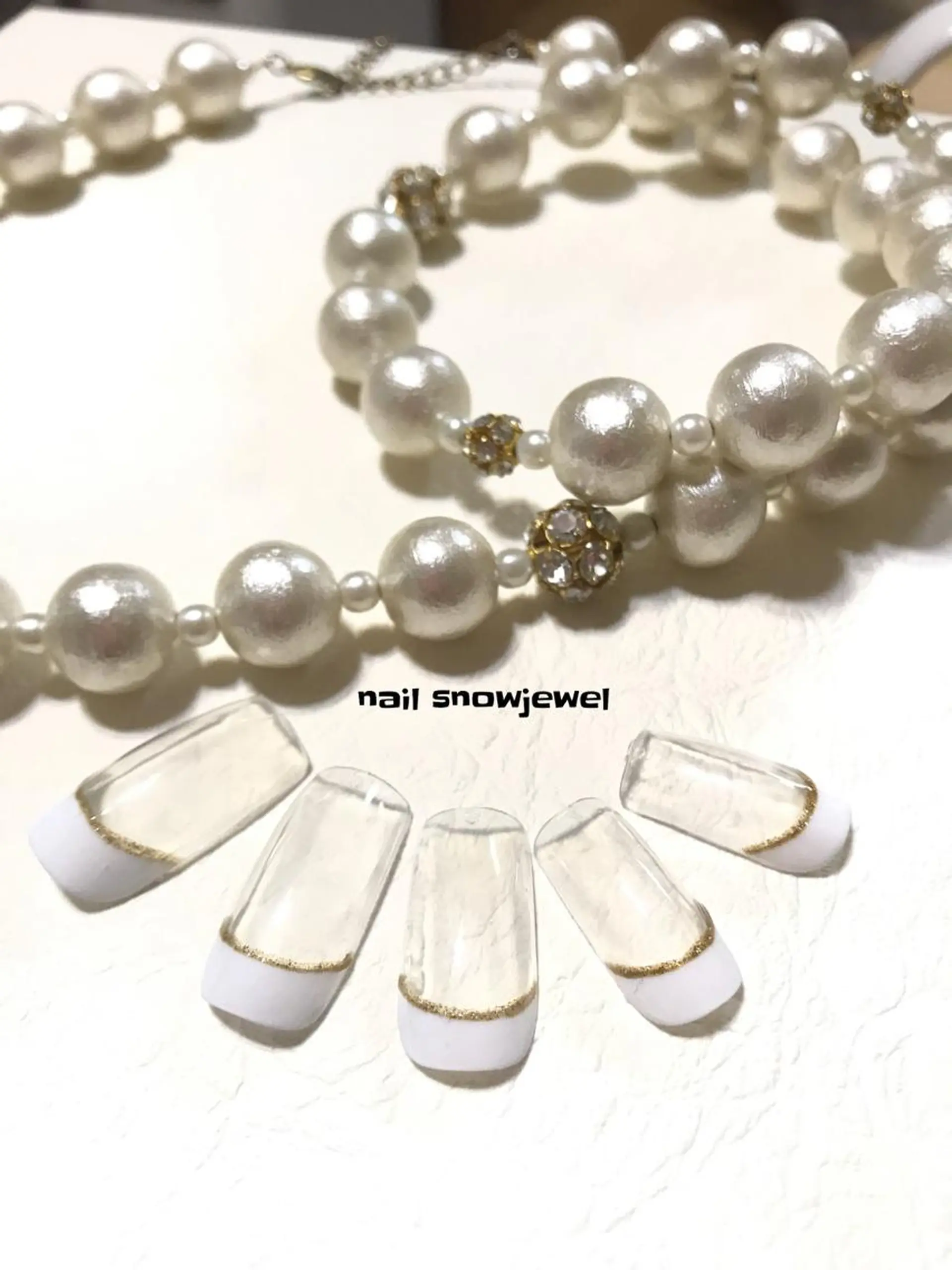 ネイル フレンチネイル ラメ(グリッター) nail snowjewelのネイルデザイン