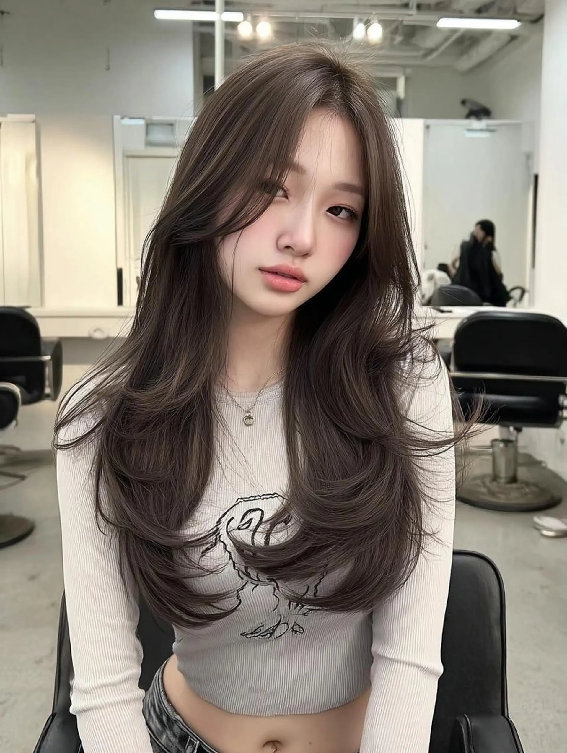 ロング ボブ 髪質改善 韓国風ヘア レイヤーカット 縮毛矯正 カット ヘアカラー トリートメント 圧倒的カラー技術 /reitのヘアスタイル