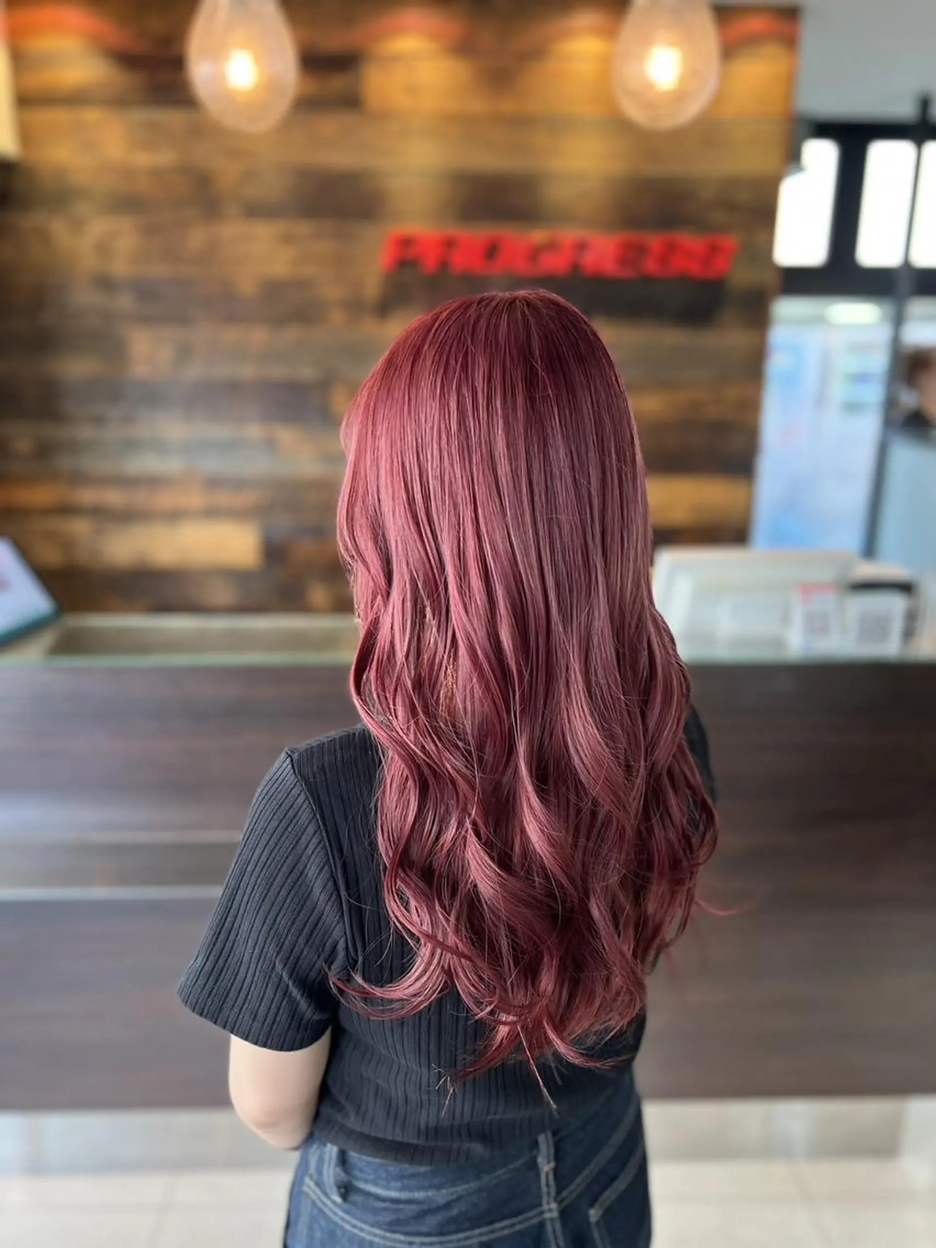 ロング カラー ボルドーカラー ピンクカラー ピンクパープル パープルカラー レッドカラー 💐透明感カラー💐 おかじま まりか💐のヘアスタイル