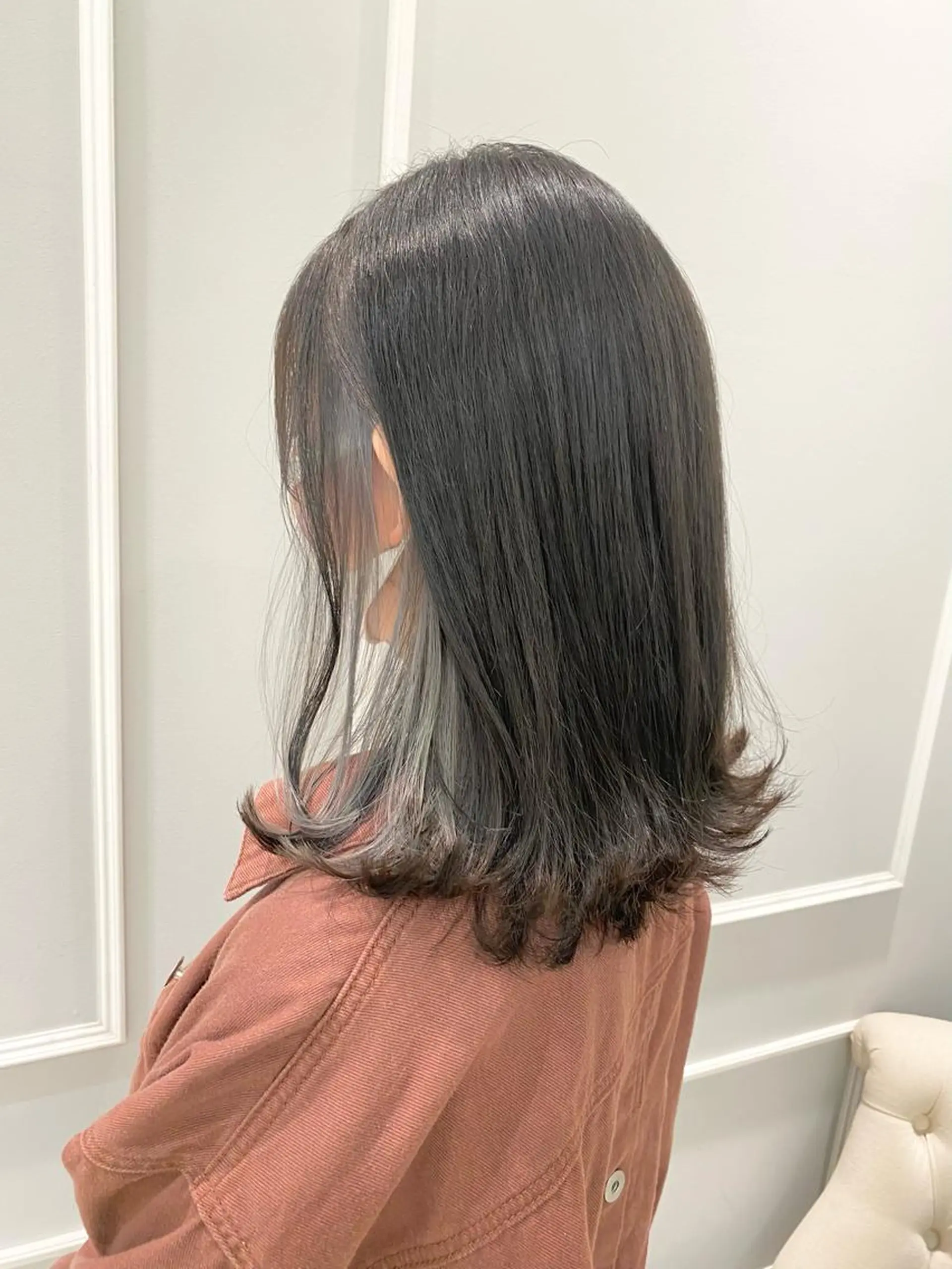 セミロング 似合わせ艶髪カラー ❤️ハダユミのヘアスタイル