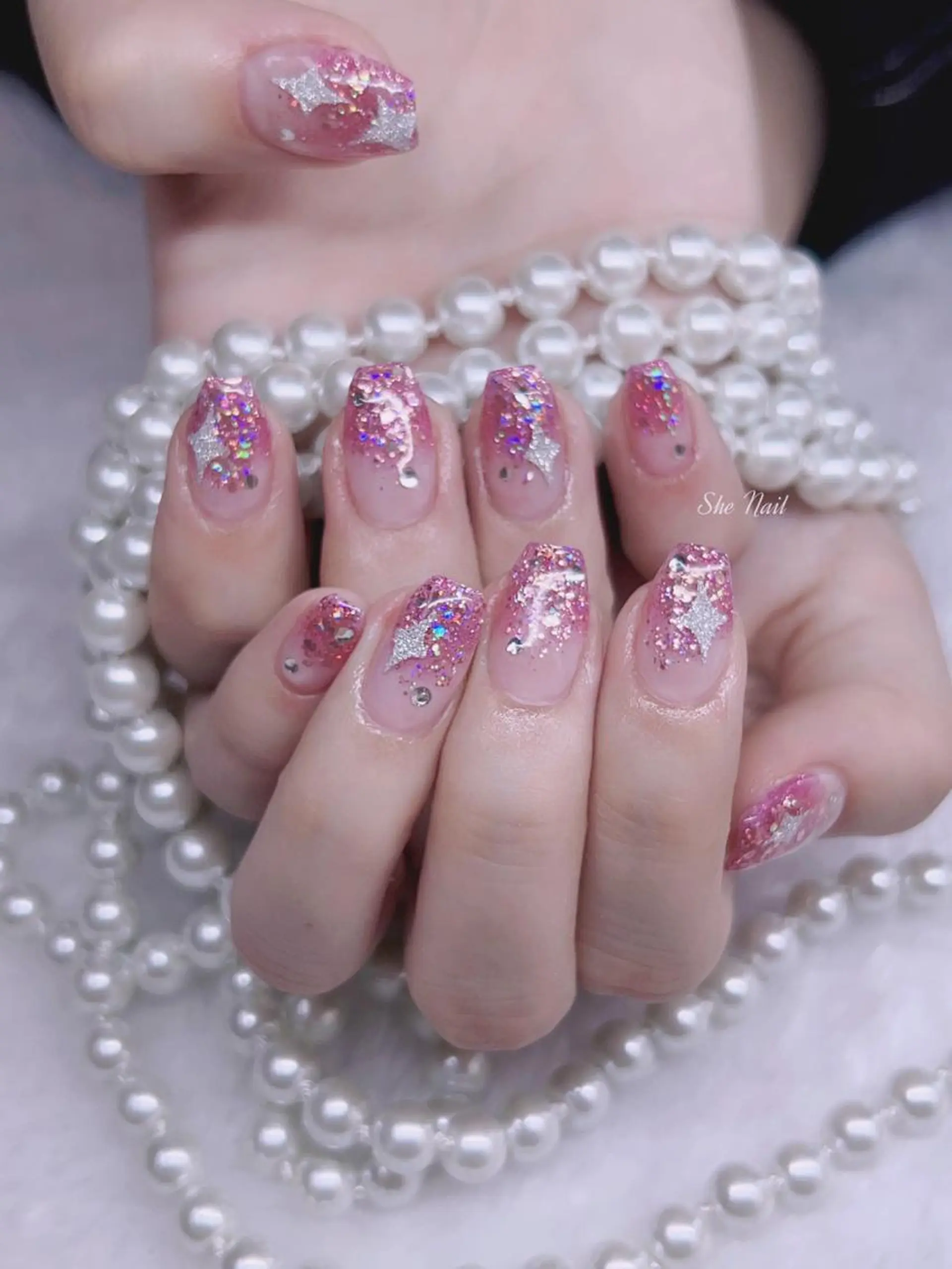 ネイル チークネイル 長さ出し フレンチネイル マグネットネイル 持ち込み ハンドネイル She   Nail所属・ISA_ BELLAのネイルデザイン