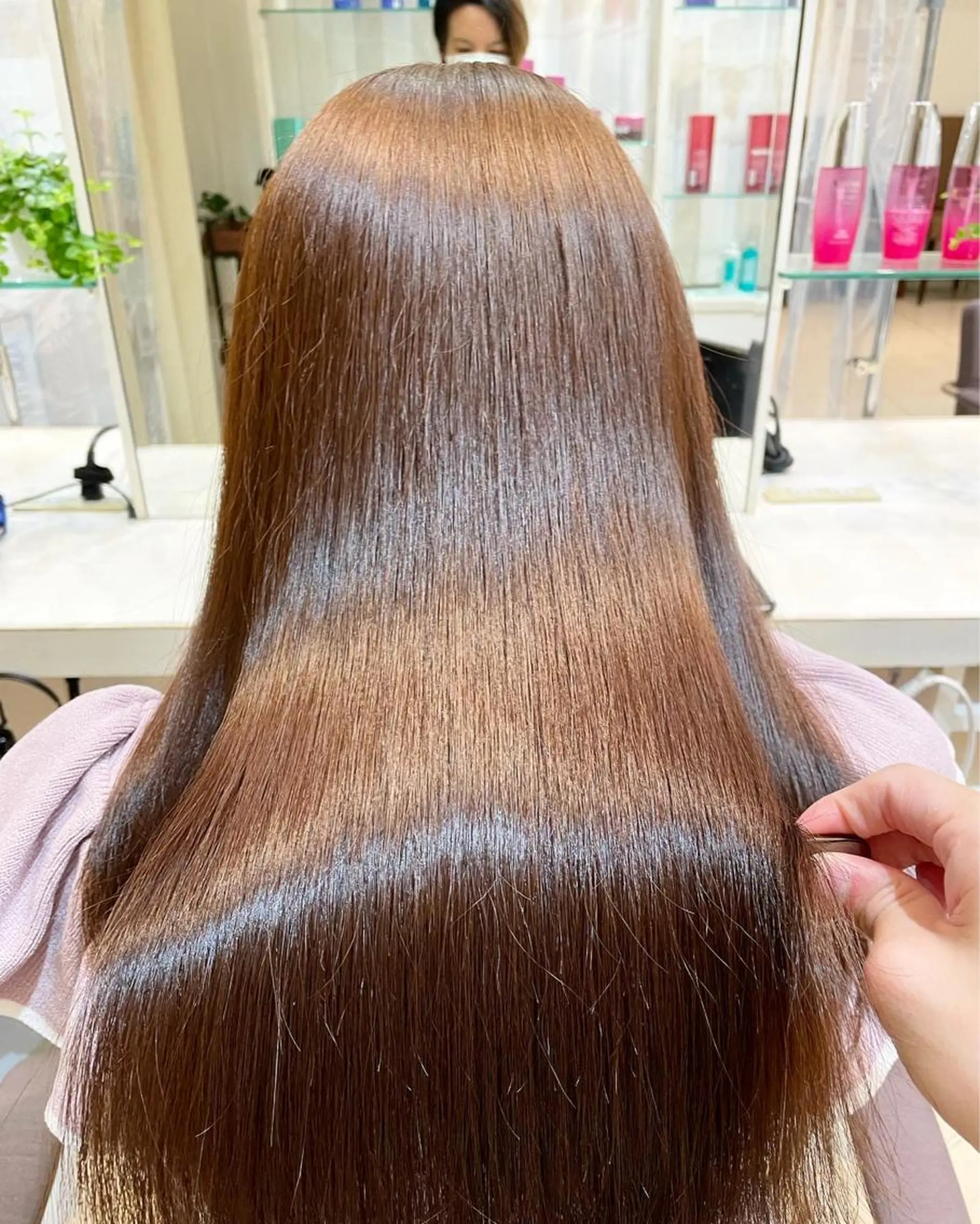 ロング カラー ケアカラー トリートメント ヘアカラー トリートメント 韓国レイヤー／髪質 改善カラー/れんのヘアスタイル