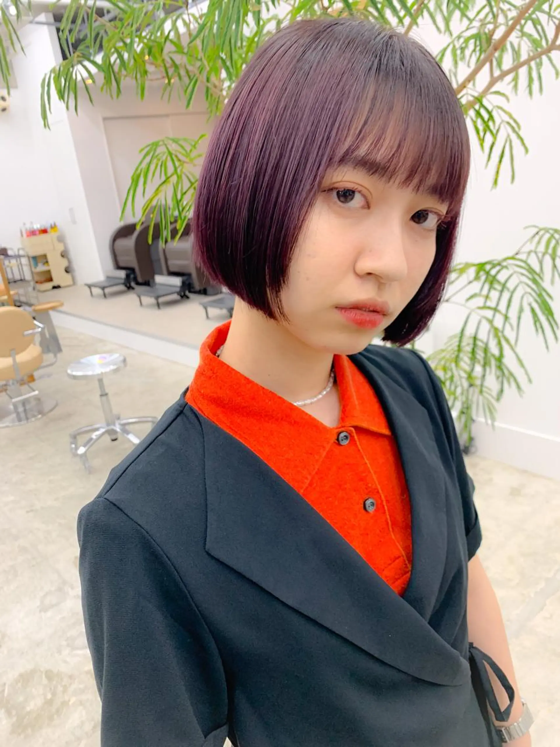 ショート カラー ダブルカラー ラベンダーカラー ボブ SALOWIN 名古屋名駅店所属・パーマ/パーマ落とし /藤木舜太のヘアスタイル