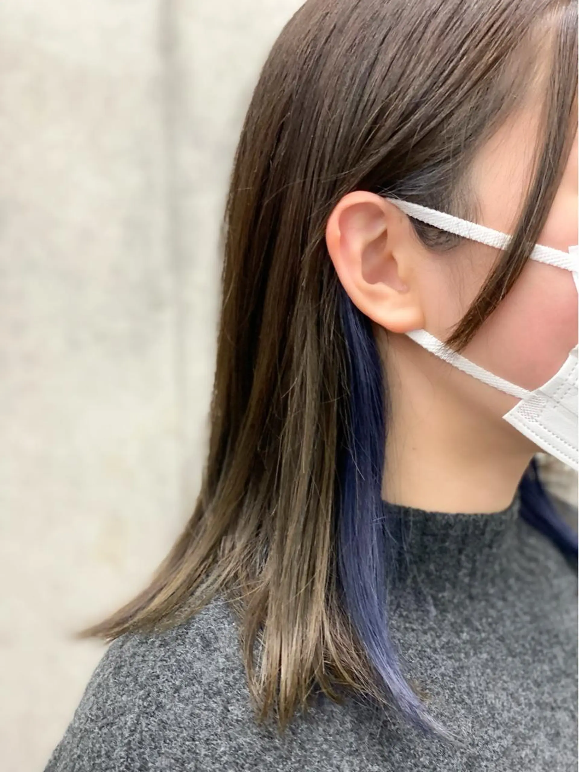 ミディアム カラー アッシュ バレイヤージュ 透明感カラー ハイライトカラー インナーカラー 原宿アンリ 山下卓也のヘアスタイル