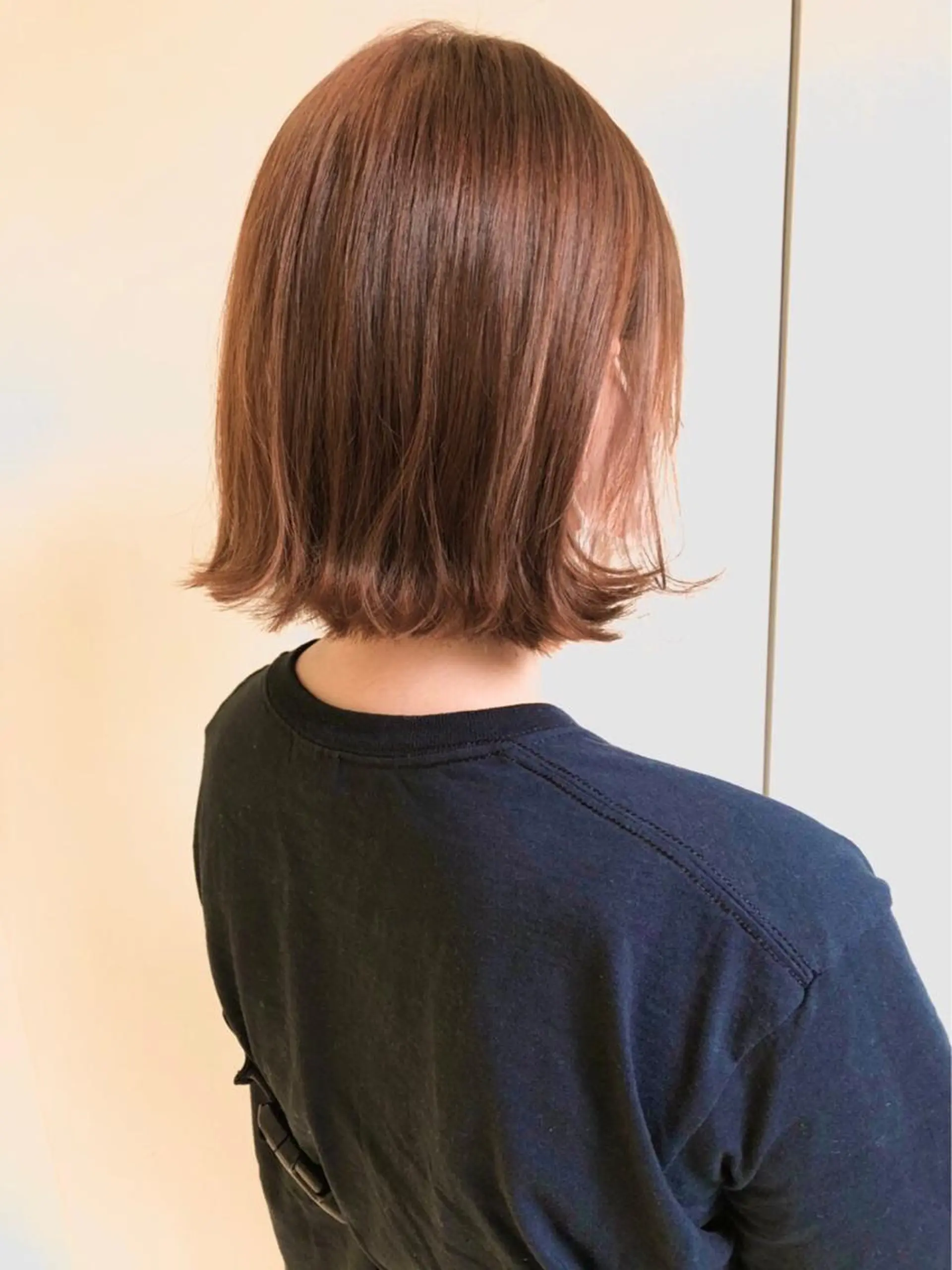 ミディアム カラー ブラウンカラー オレンジ オレンジブラウン ボブ Sana/ 耳ツボ/インナーのヘアスタイル