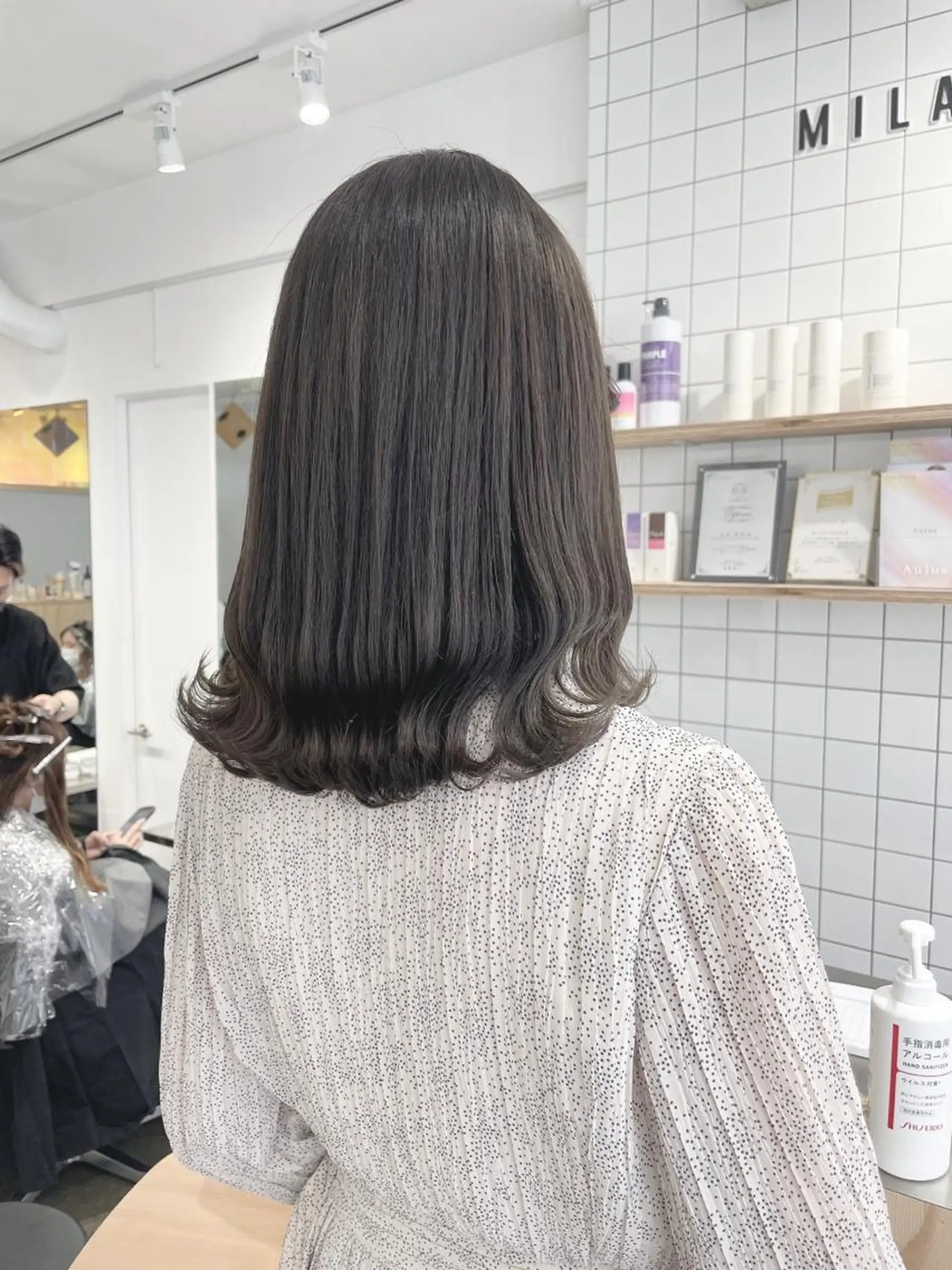 ミディアム カラー アディクシーカラー グレージュ オリーブグレージュ オリーブグレー ♡🪞韓国スタイル/ MISATO🪞♡のヘアスタイル