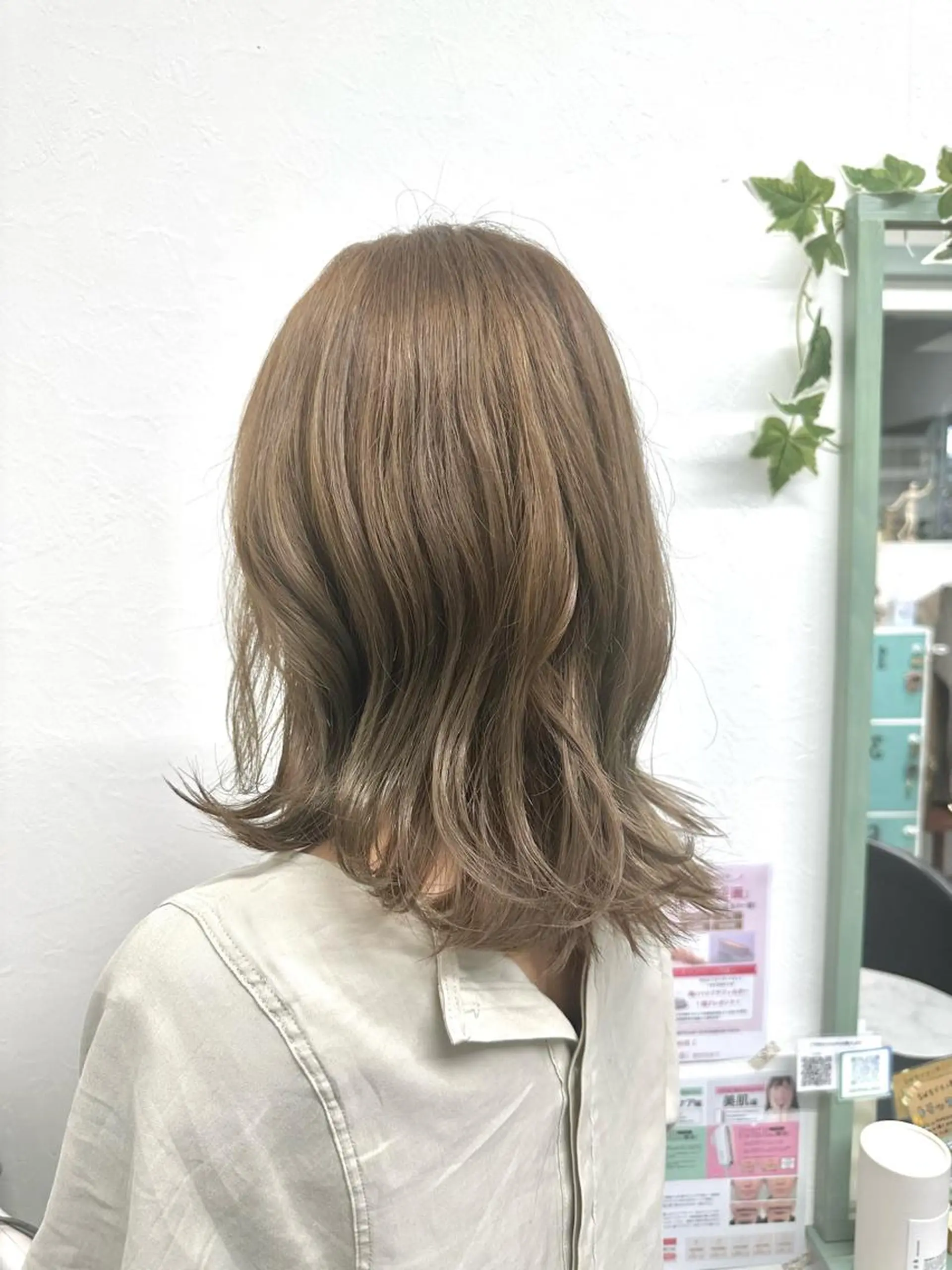 ミディアム カラー パーマ ヘアアレンジ ダブルカラー グレージュ 髪質改善✧︎カラー 💎AIM【アイム】のヘアスタイル
