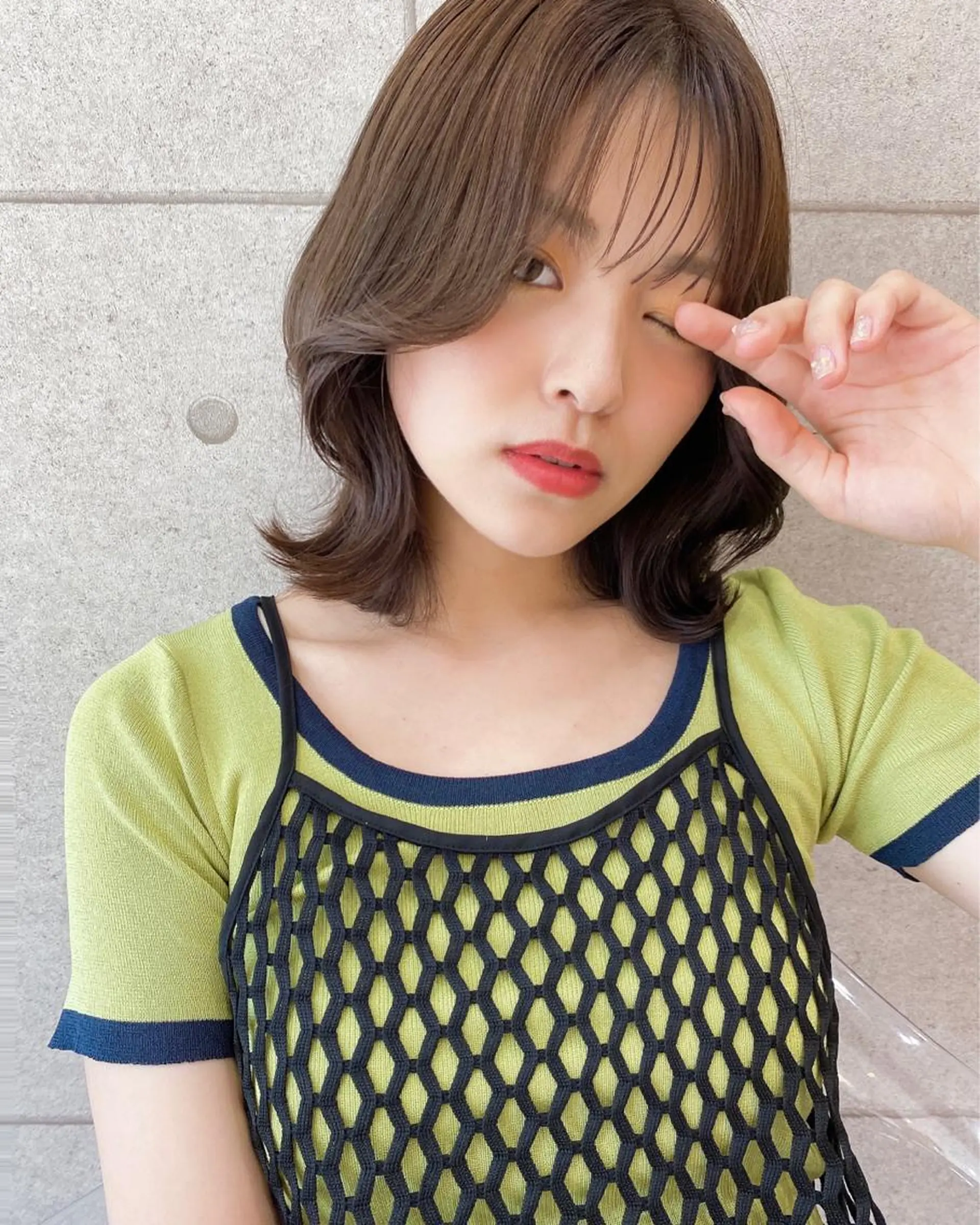 ミディアム カラー ヘアアレンジ 対馬 粘音のヘアスタイル