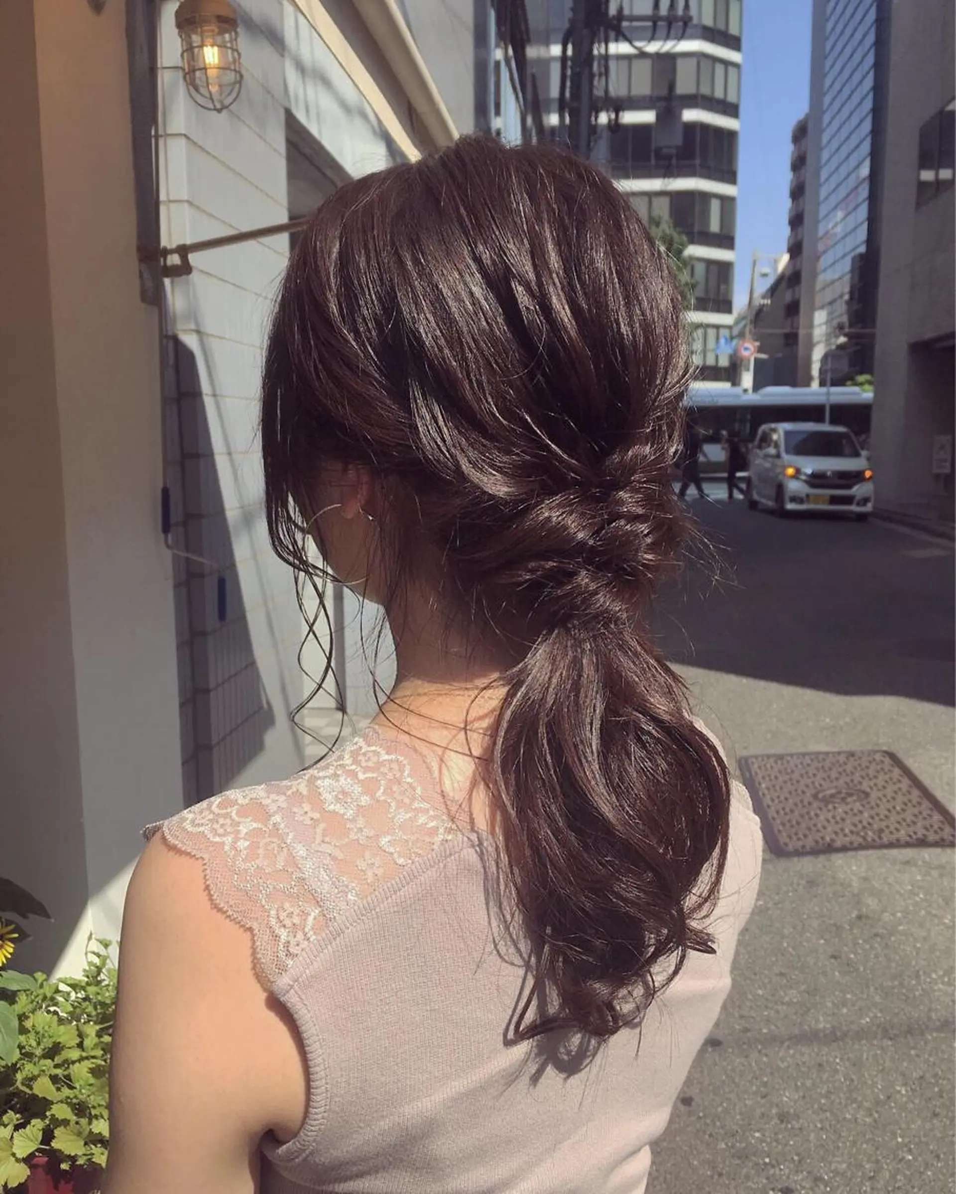 ロング 安永 涼のヘアスタイル