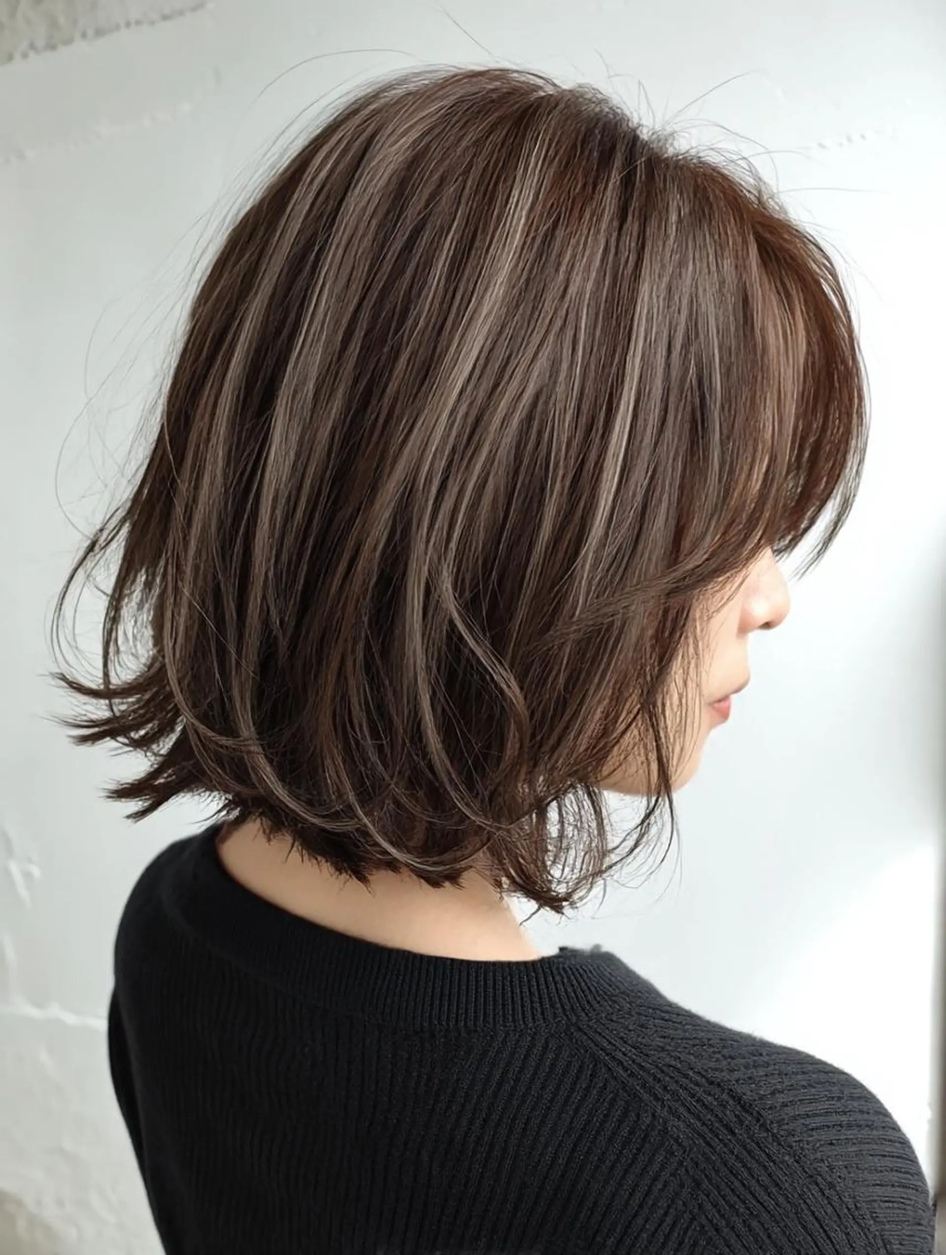 ミディアム カット ヘアカラー TELAHAIR 髪質改善特化型サロンのヘアスタイル