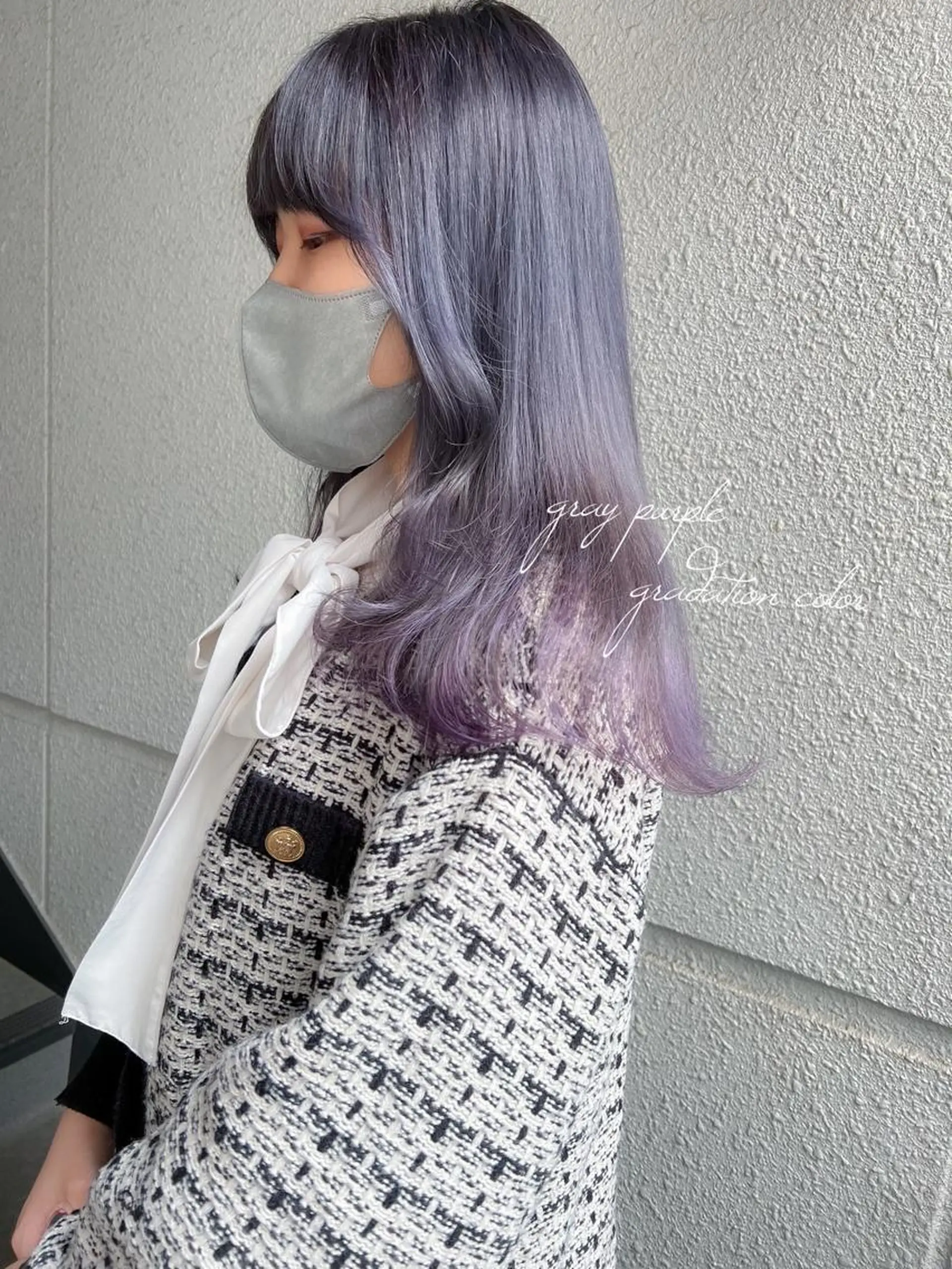 セミロング カラー グラデーションカラー パープルカラー ヘアカラー カラーパティシエ facce🌼ikoのヘアスタイル