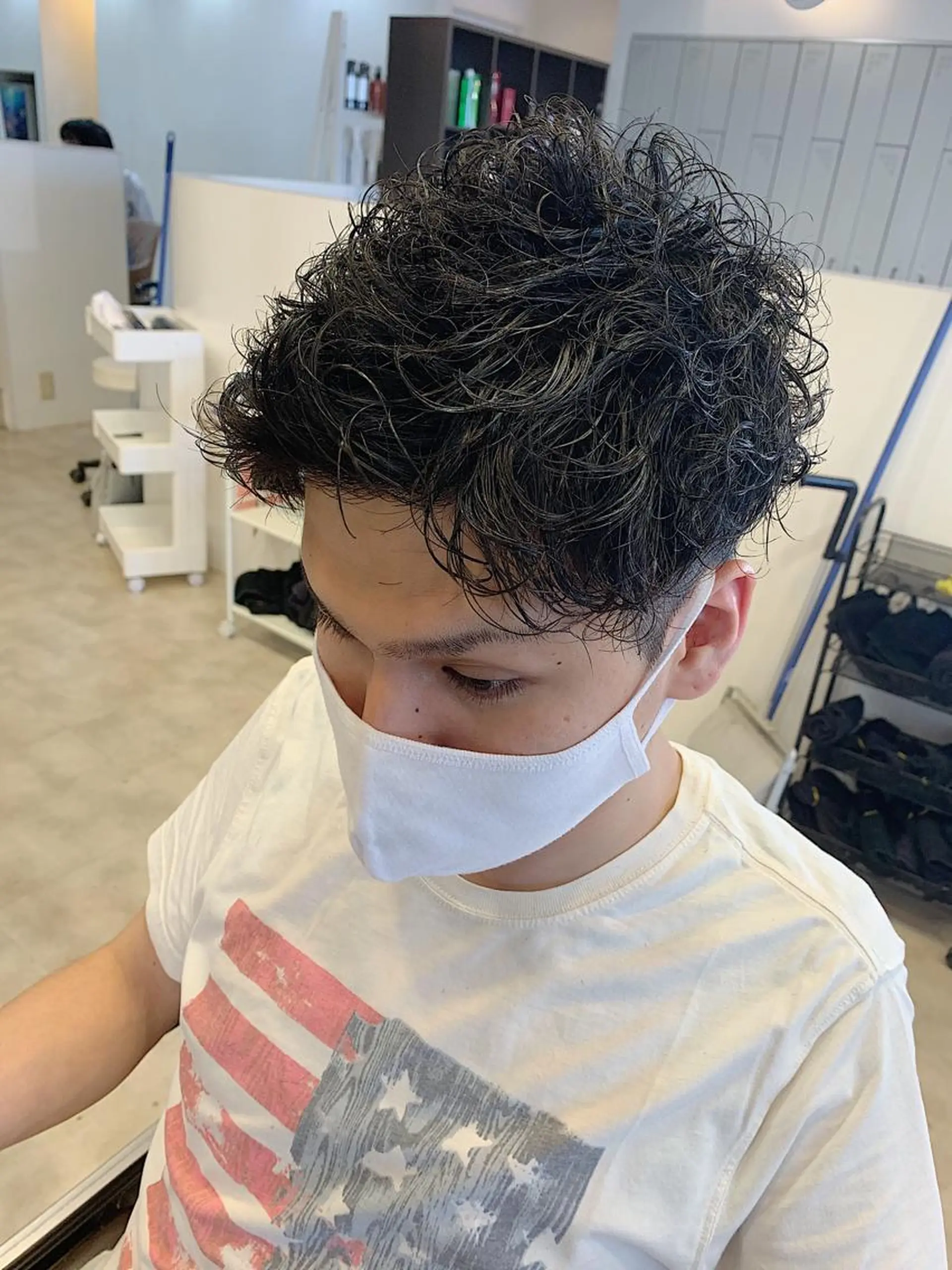 ショート メンズ メンズパーマ/難波/ 心斎橋　室園亮佑のヘアスタイル