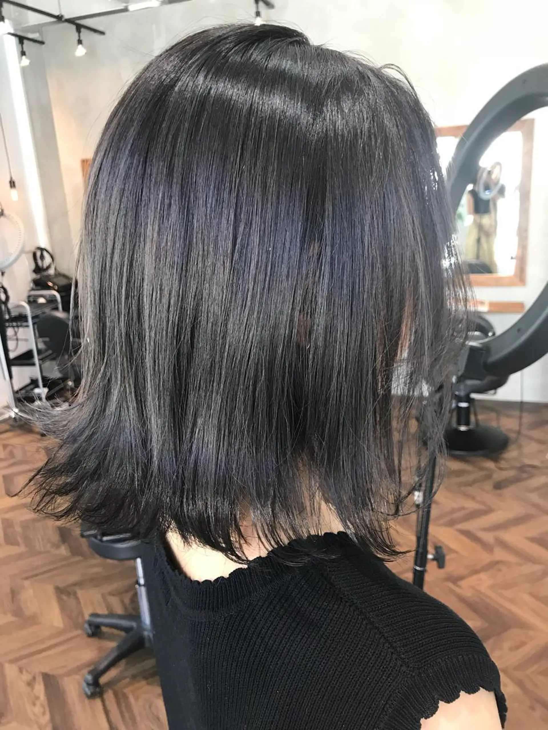 ミディアム カラー レイヤー べージュ 白石研太のヘアスタイル