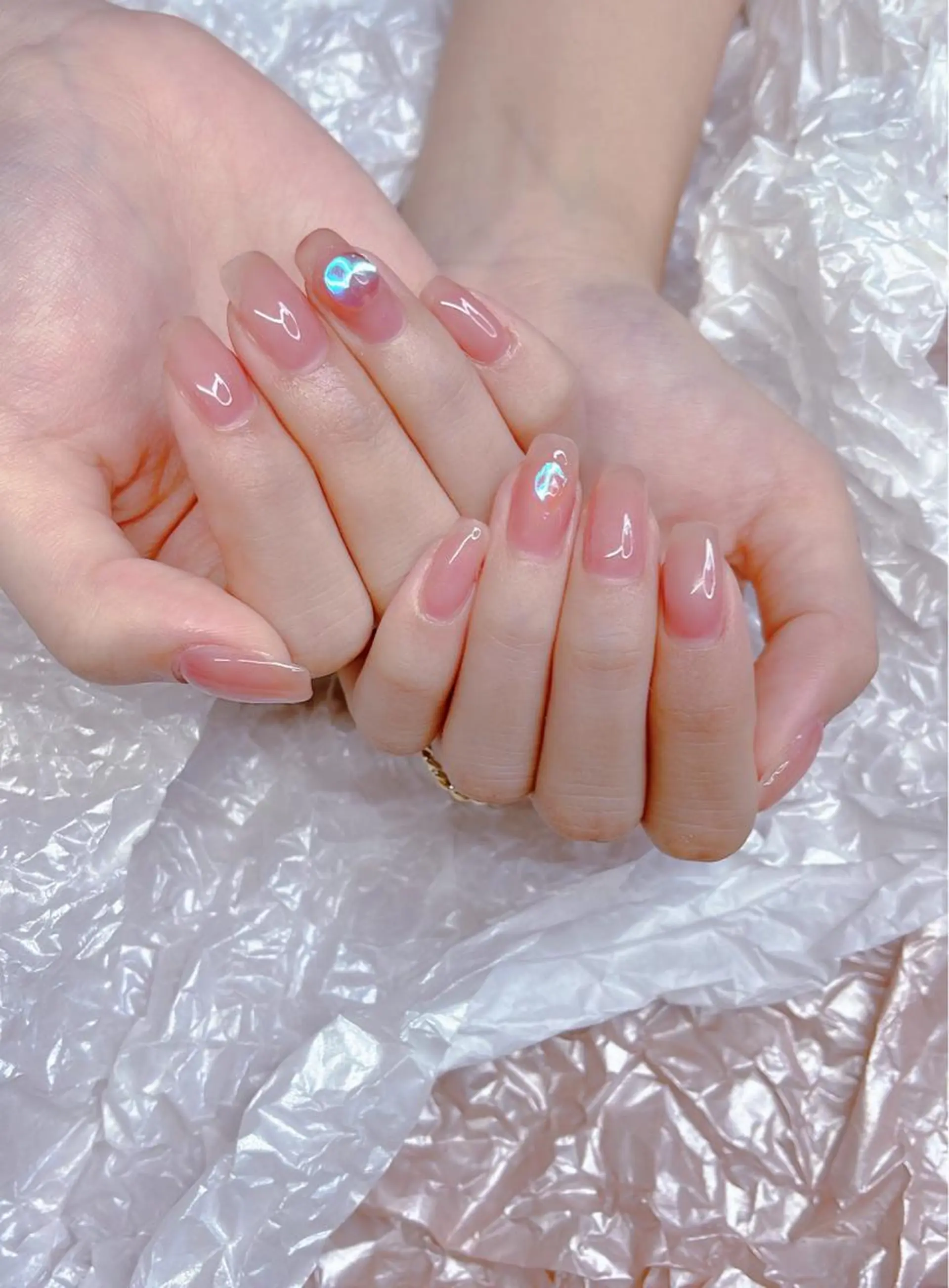 ミディアム 韓国風ヘア めぐみのネイルサロン スタッフ練習のネイルデザイン