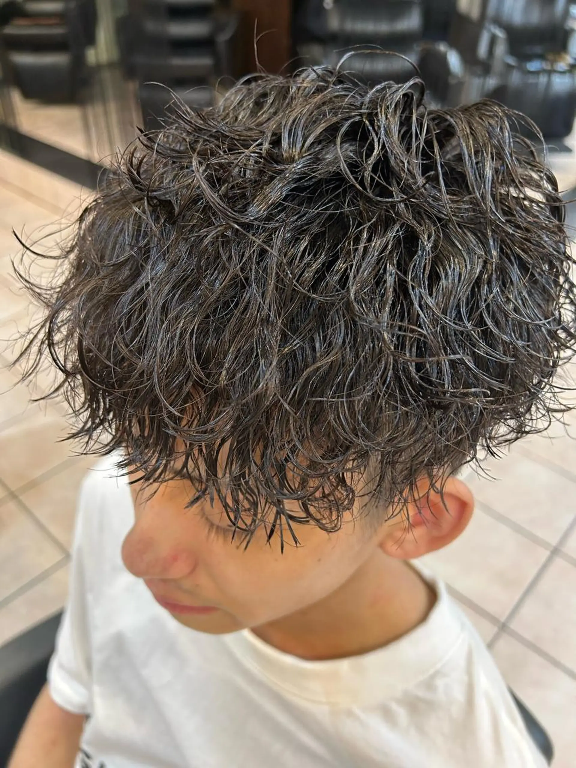 ミディアム パーマ メンズ 大阪/梅田/シャドウ パーマ/ノボリユウタのヘアスタイル