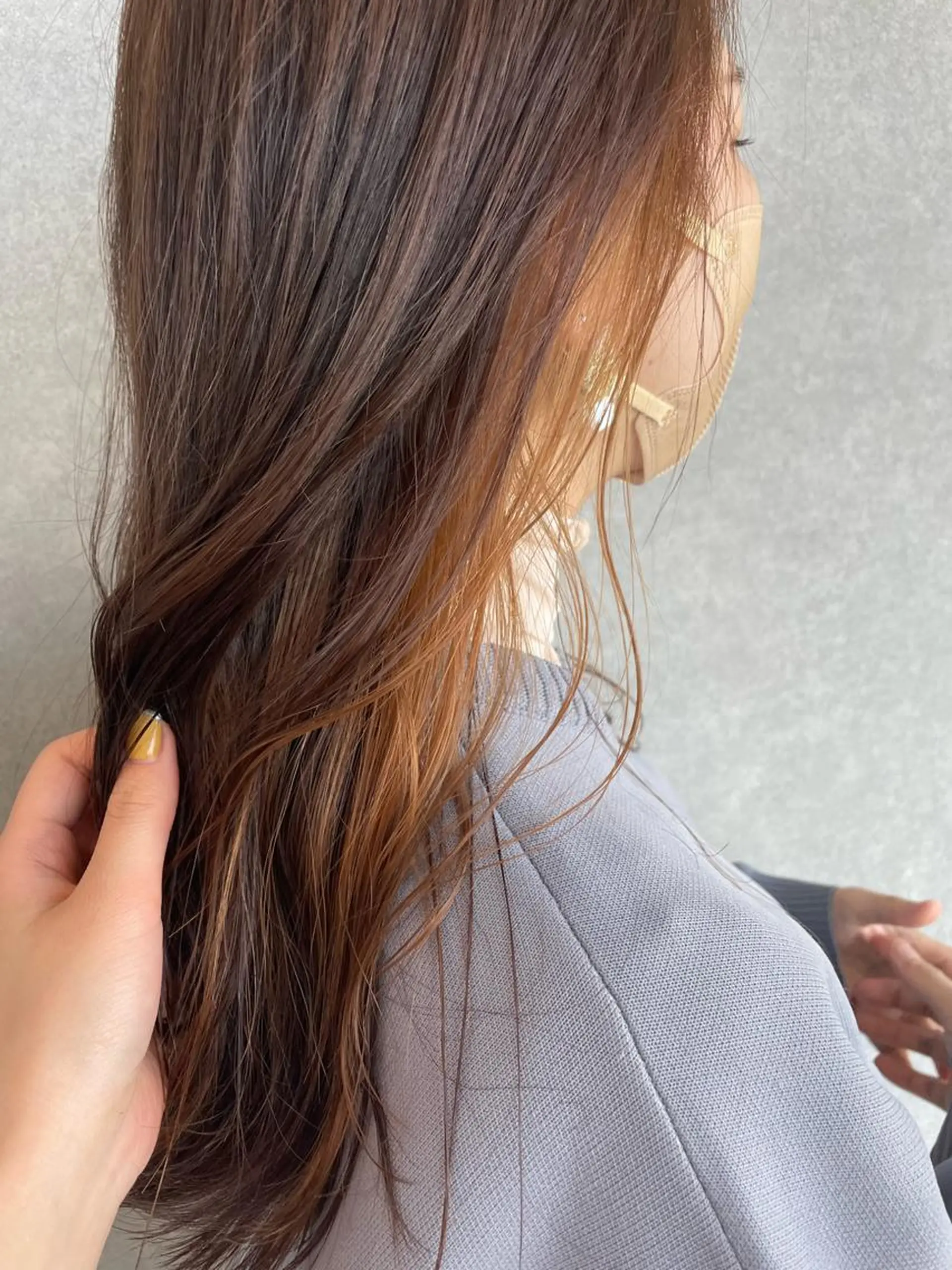 ロング カラー イヤリングカラー gotoday　shaire　saron所属・miu. ボブ/透け感カラーのヘアスタイル