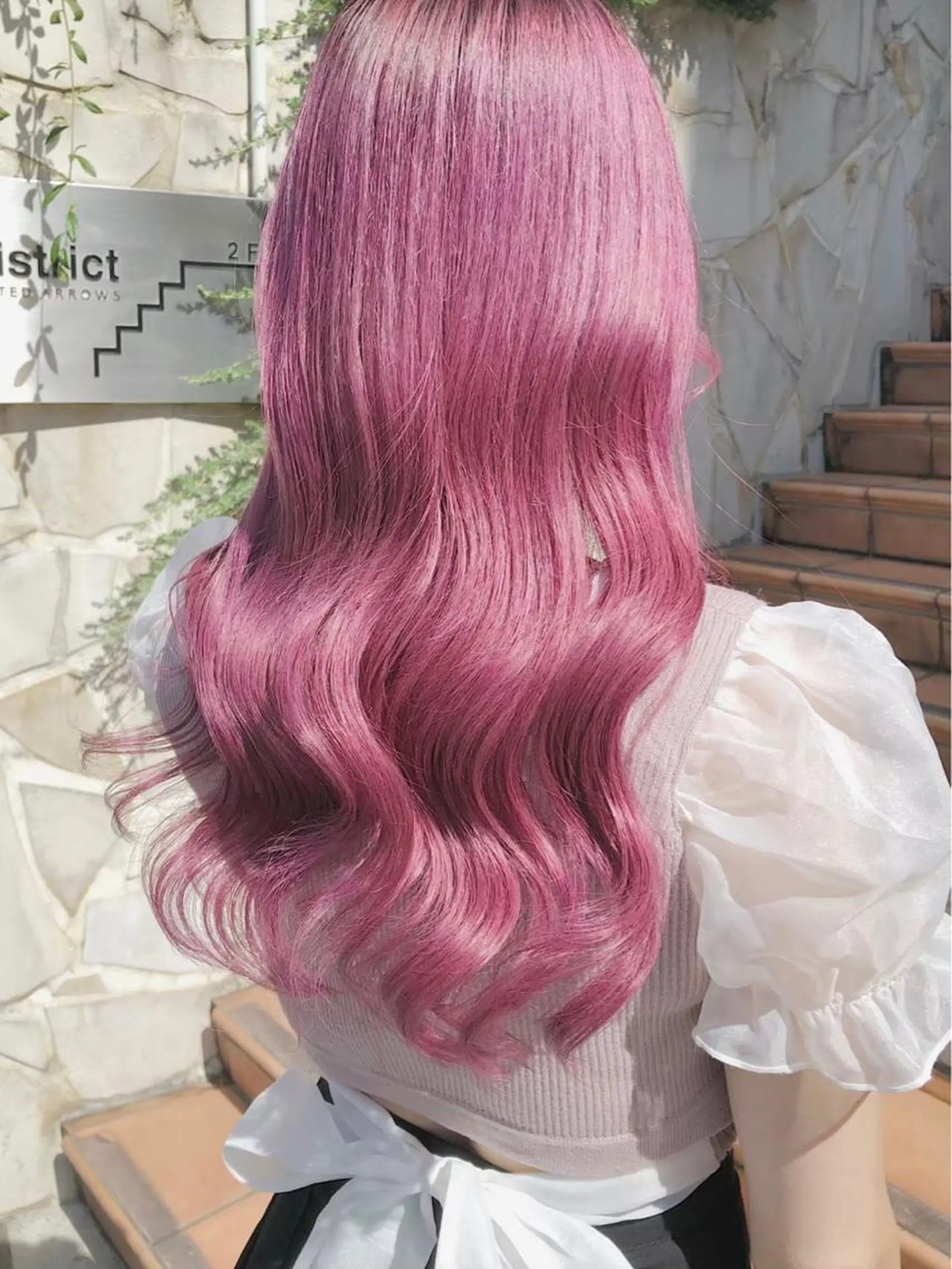 ロング カラー パーマ ヘアアレンジ メンズ キッズ ネイル マツエク・マツパ アイブロウ 🎀韓国レイヤー YURINA🎀のヘアスタイル