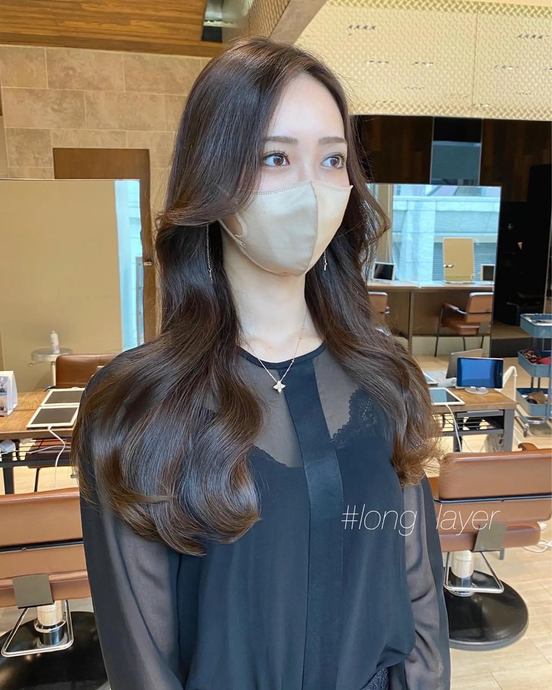 ロング カラー レイヤー/顔周り /透明感🩶高橋大のヘアスタイル