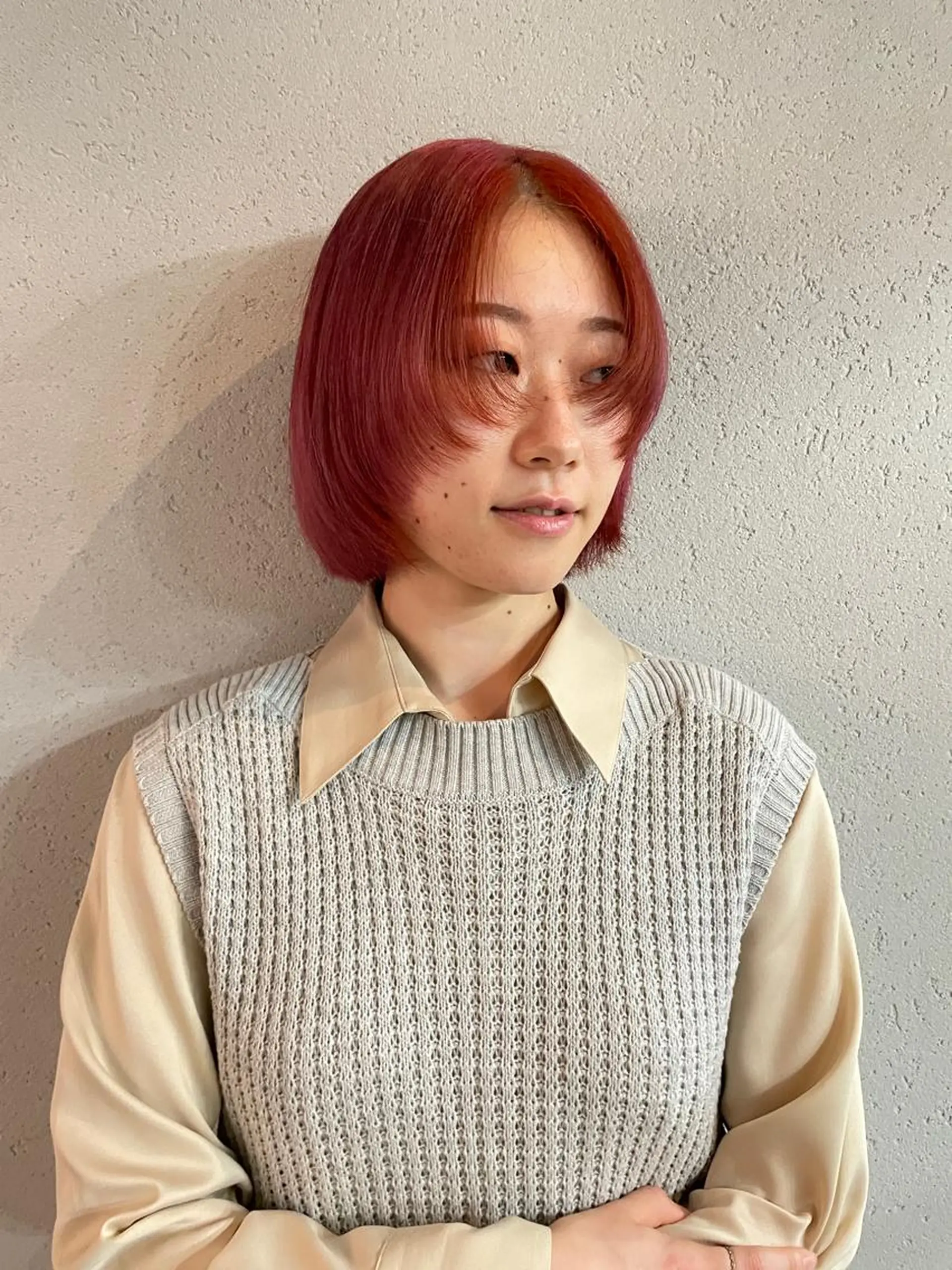 ミディアム カラー ヘアカラー 吉田一輝 外国人パーマのヘアスタイル