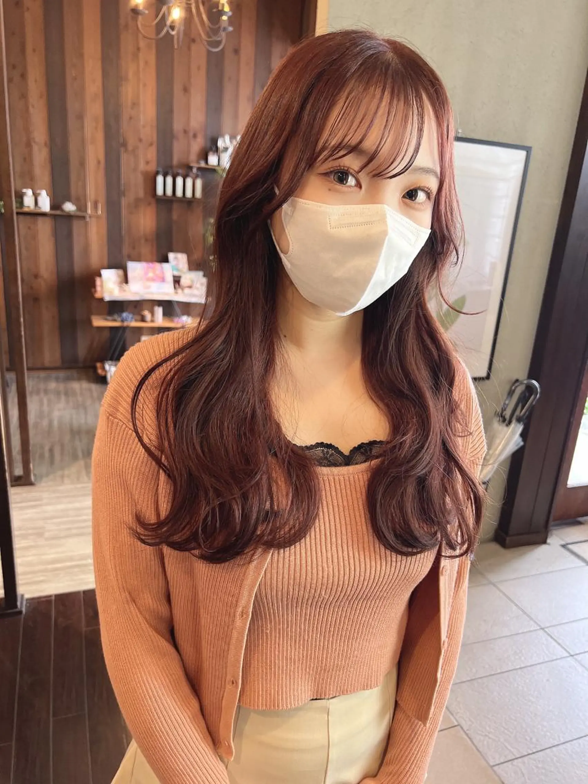 ロング カラー ベージュカラー ピンクカラー ピンクベージュ 具志 正太のヘアスタイル