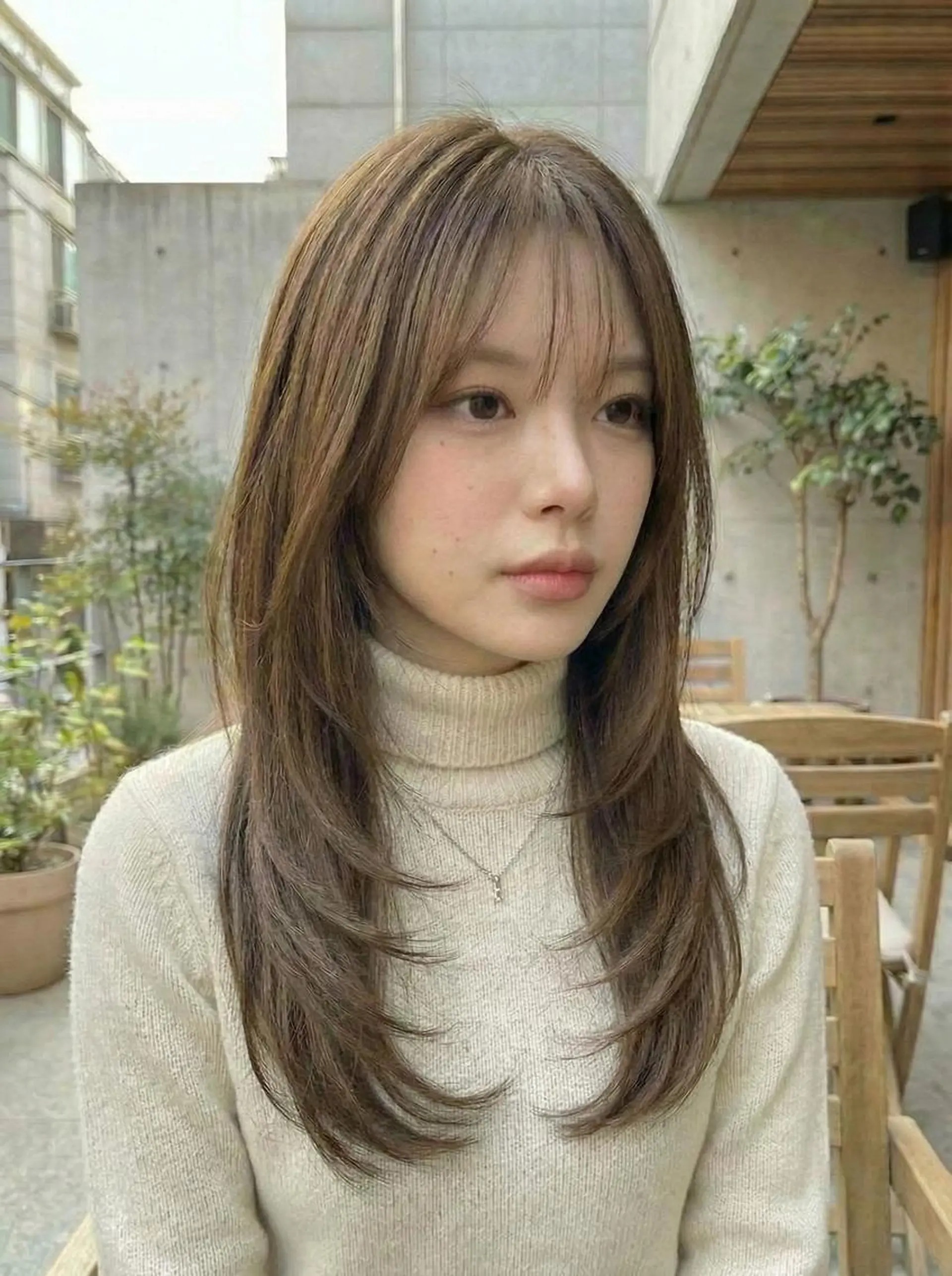 ロング ヘアカラー トリートメント ✨ブリーチなし× 髪質改善⚡新宿駅近のヘアスタイル