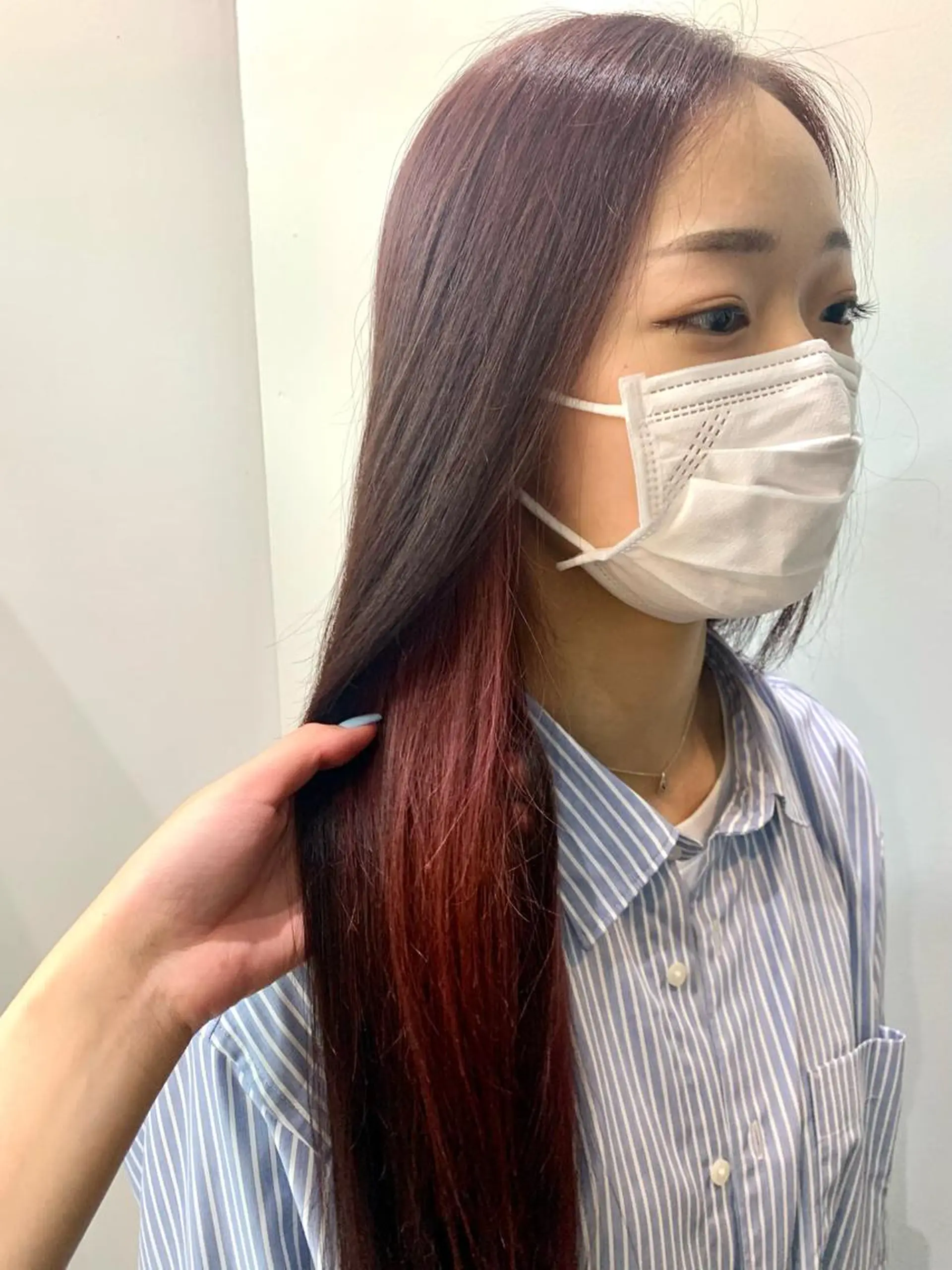 ロング カラー ヘアカラー トリートメント 🌷ラベンダーピンク 顔まわり🌷ねいろのヘアスタイル