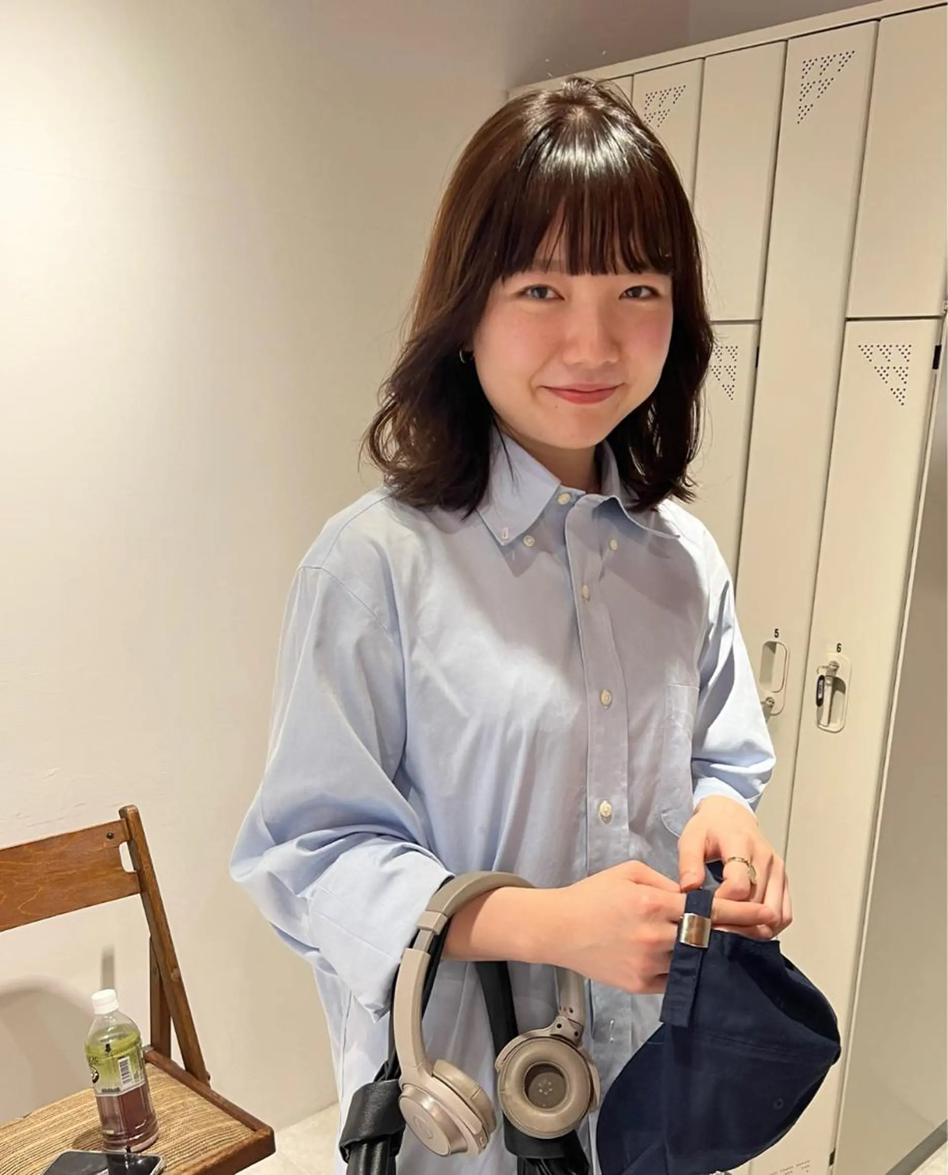 ミディアム カラー ブラウンカラー io濱川 遥のヘアスタイル