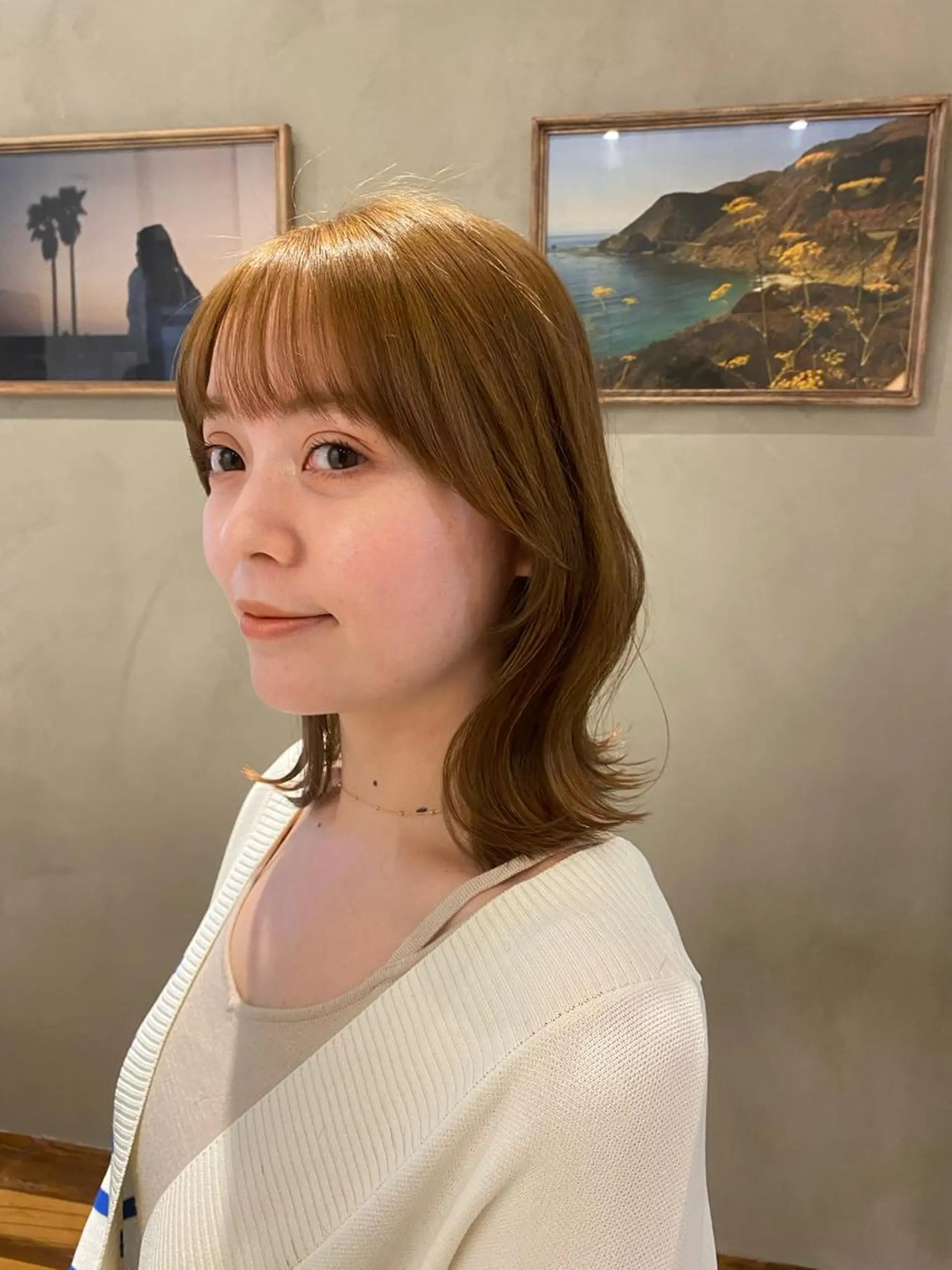 セミロング カット ヘアカラー トリートメント 顔周りcut・ご相談 ＝新宿しずく🇰🇷のヘアスタイル