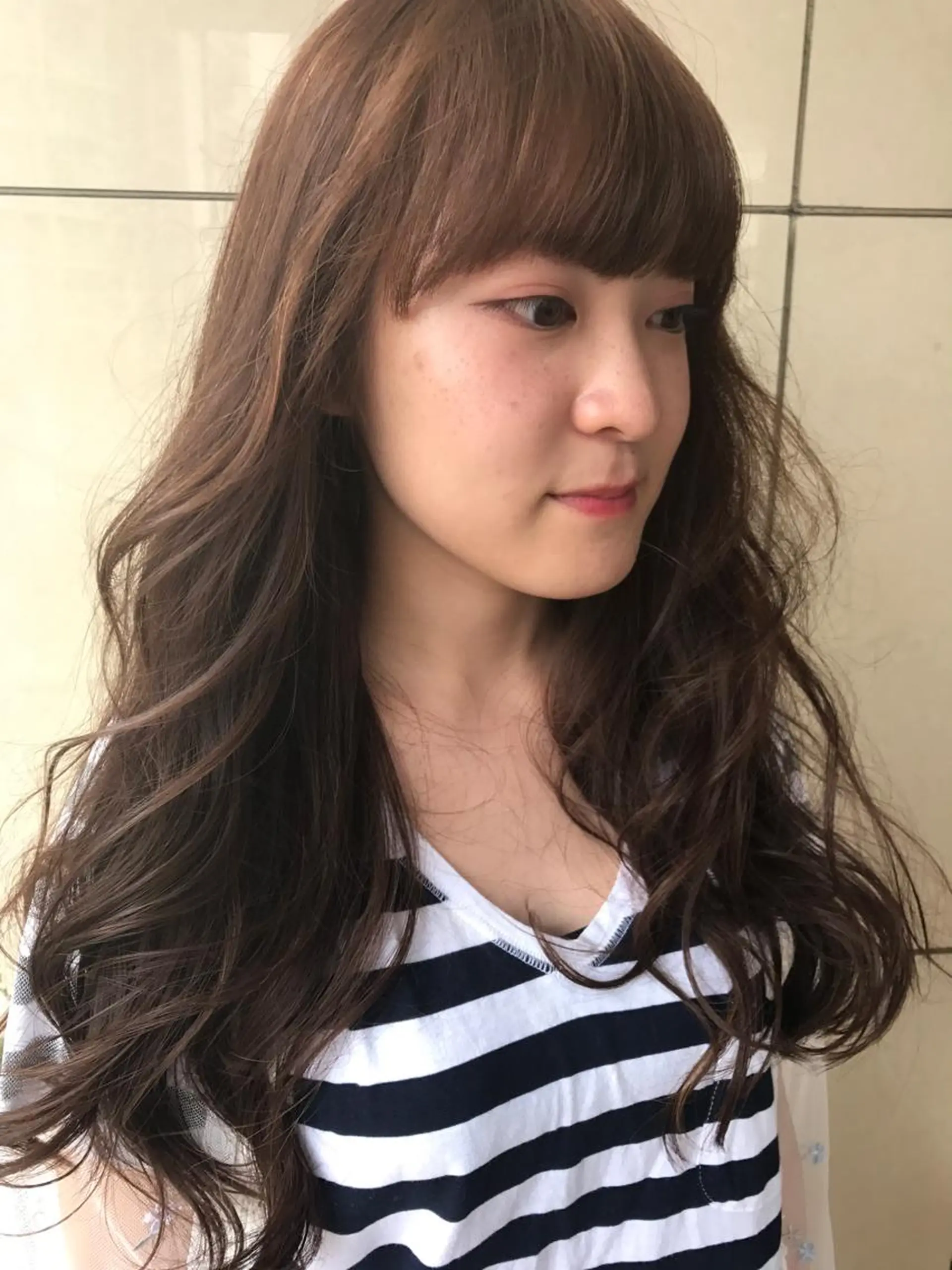 ロング カラー パーマ ハイライトカラー ハイライト yukari 艶髪ヘアのヘアスタイル