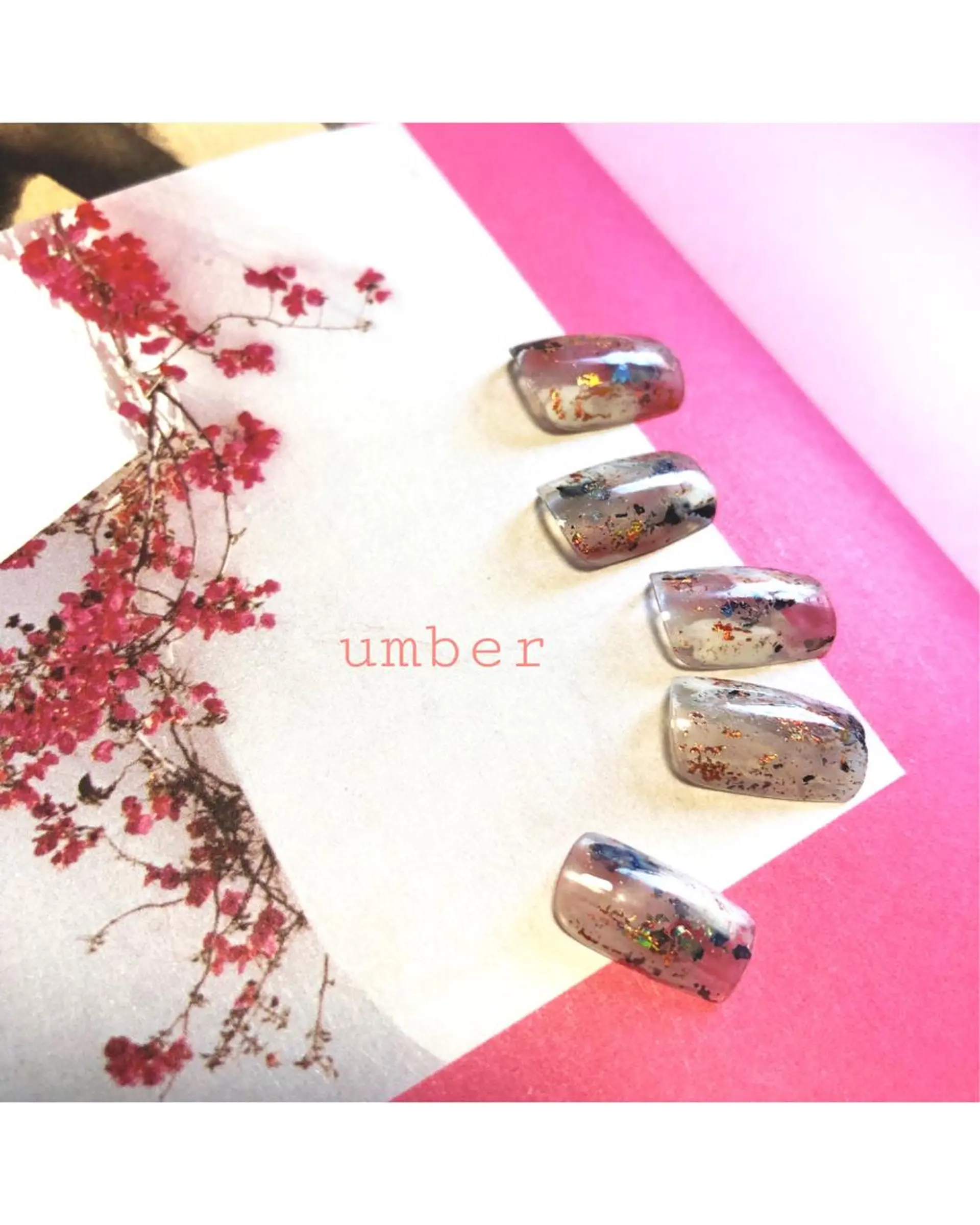 ネイル ハンドネイル umber 三茶1分のネイルデザイン