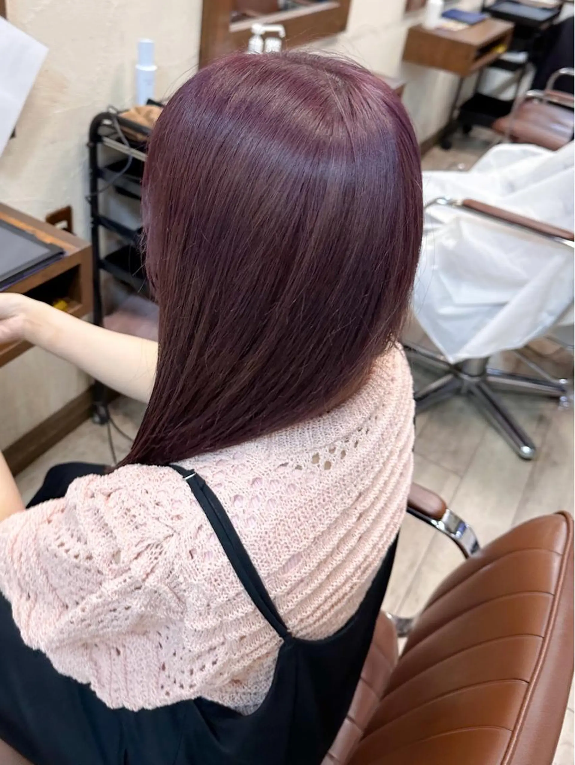 セミロング カラー ブリーチ ラベンダーカラー ラベンダーピンク ピンクカラー レイヤー/高橋 みく /池下/千種のヘアスタイル