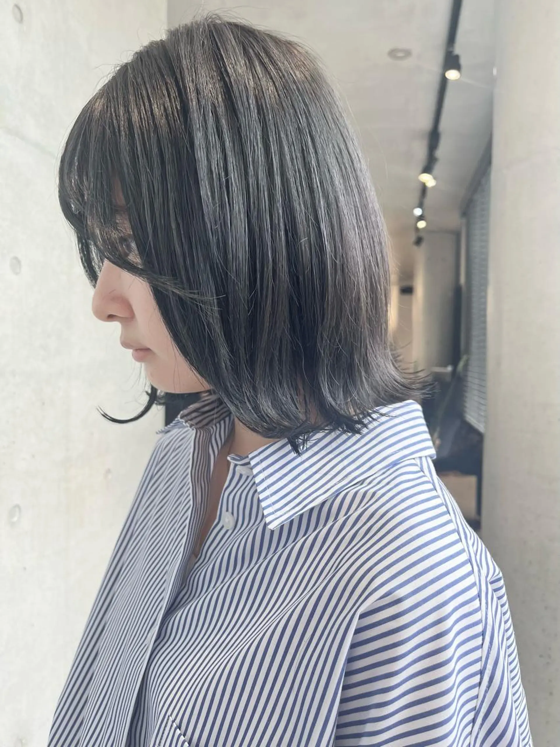 セミロング カラー パーマ ヘアアレンジ 透明感/オリーブ/ グレージュ/YUKAのヘアスタイル