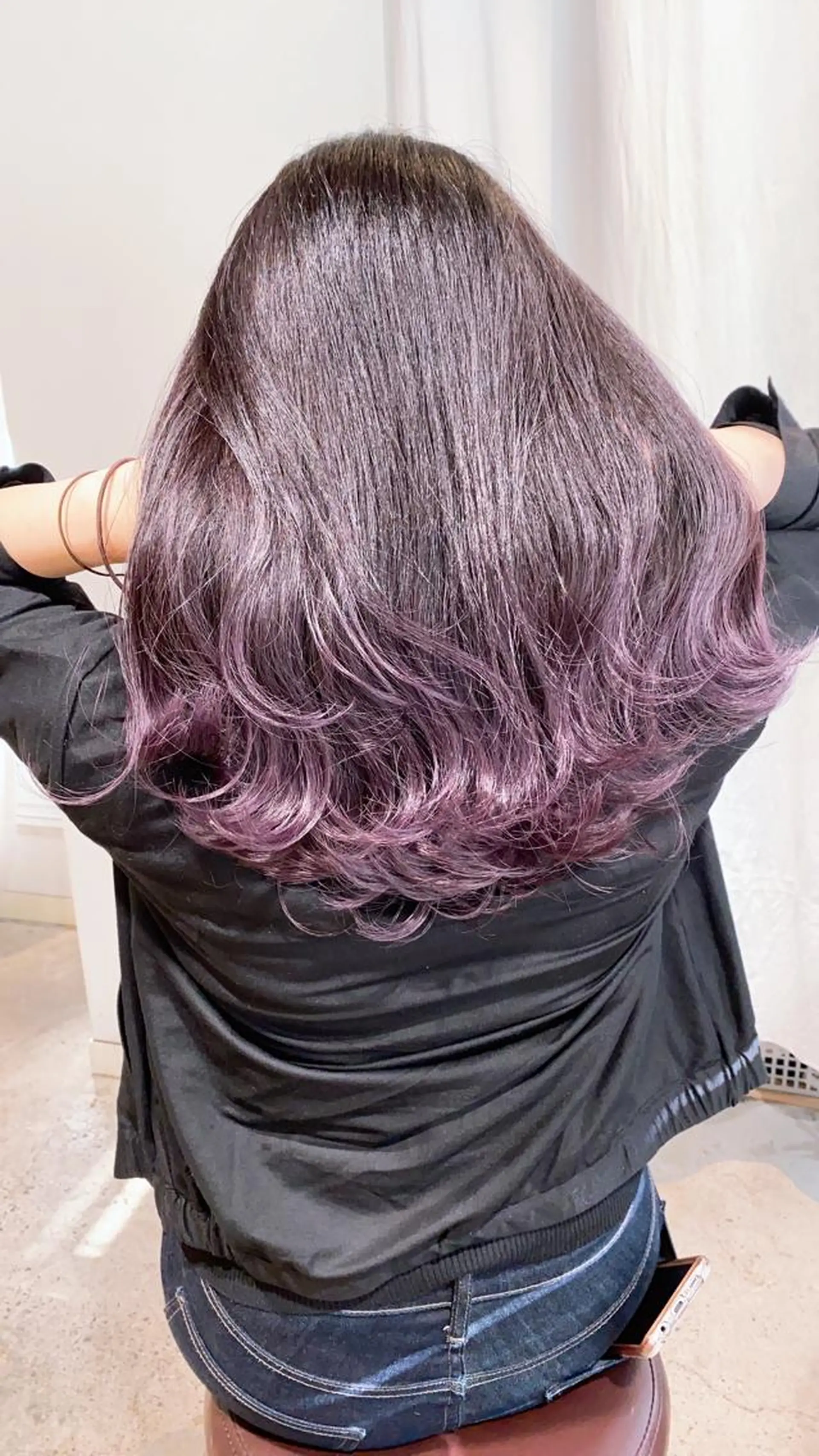 セミロング ショートボブ アッシュ ボブ 外国人風カラー ハイライト メンズツイスパ ショートフクヤマシンのヘアスタイル