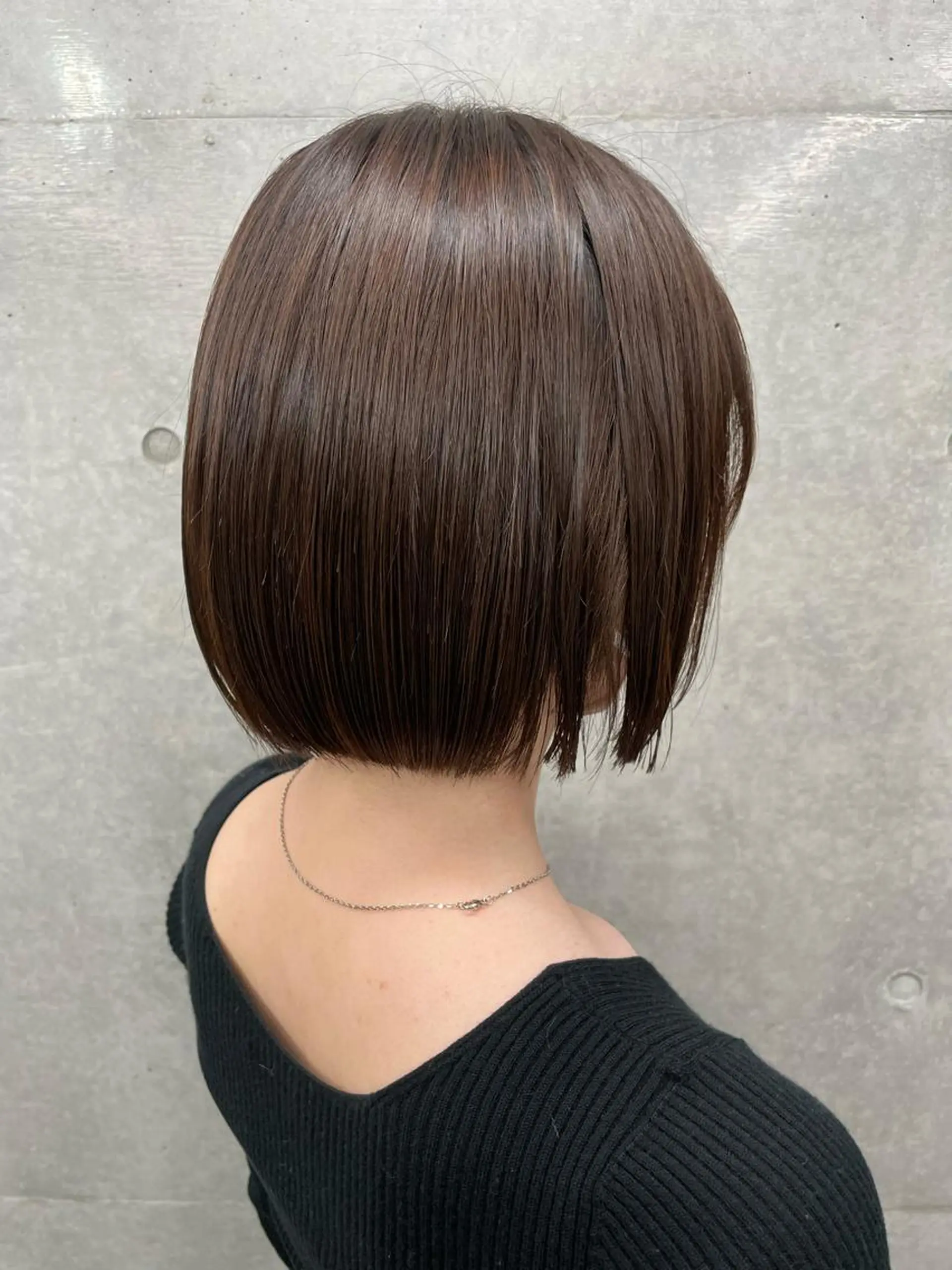 ショート アッシュ ボブ くびれヘア ハイライト レイヤーカット 表参道/髪質改善/ 髪質改善カラー/遠藤のヘアスタイル