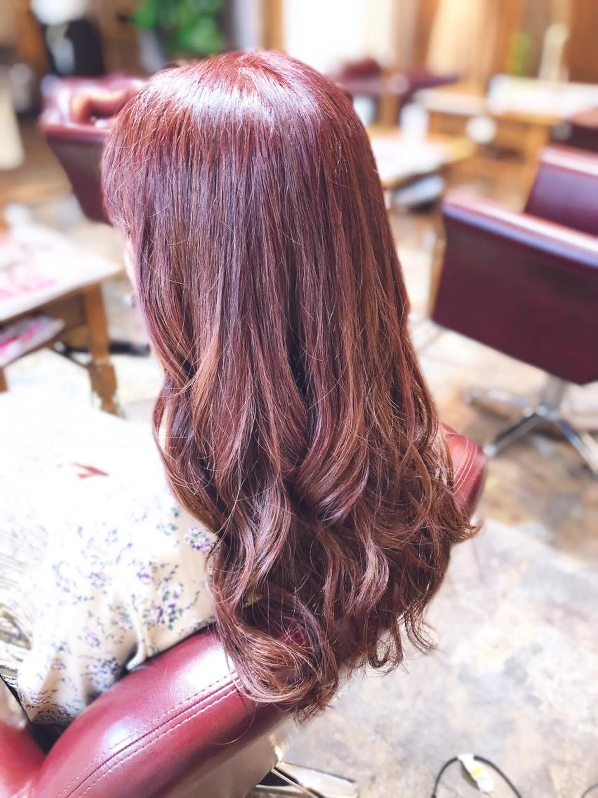 ロング カラー ブラウンカラー ピンクカラー ピンクブラウン ヘアカラー トリートメント みやもと まなみのヘアスタイル