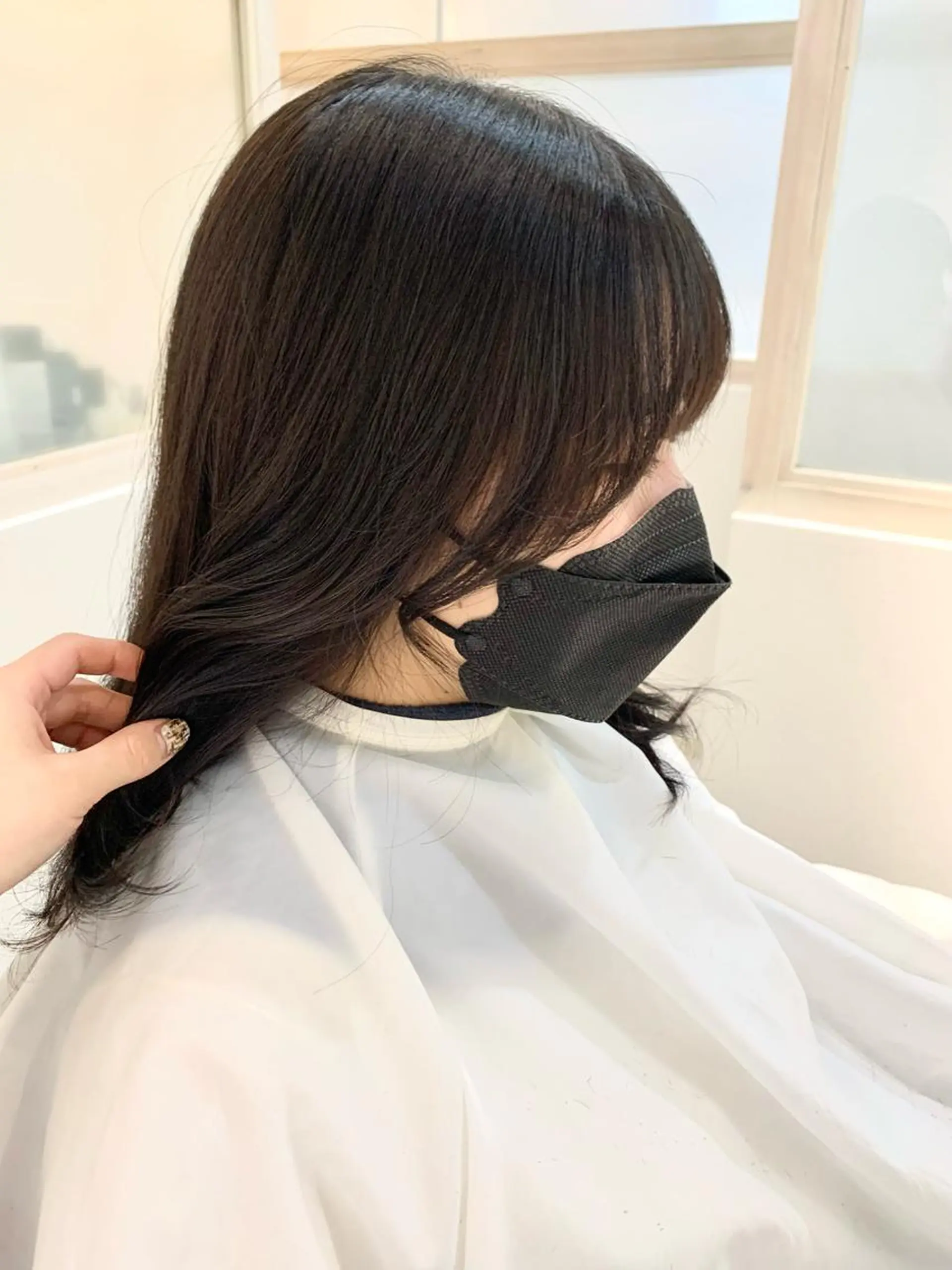 ミディアム カラー 垢抜け 雰囲気アップ ふにゅう ののかのヘアスタイル
