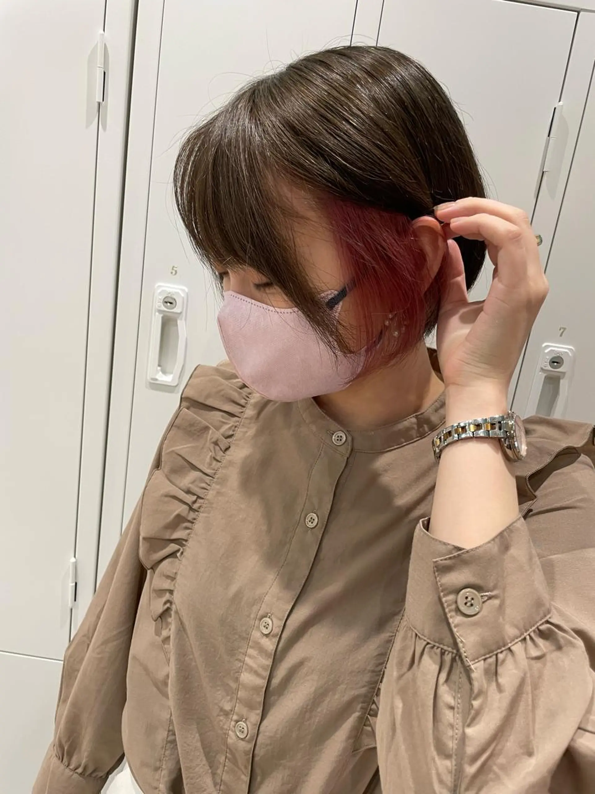 ショート カラー 韓国風ハッシュカット 似合わせレイヤー池袋のヘアスタイル