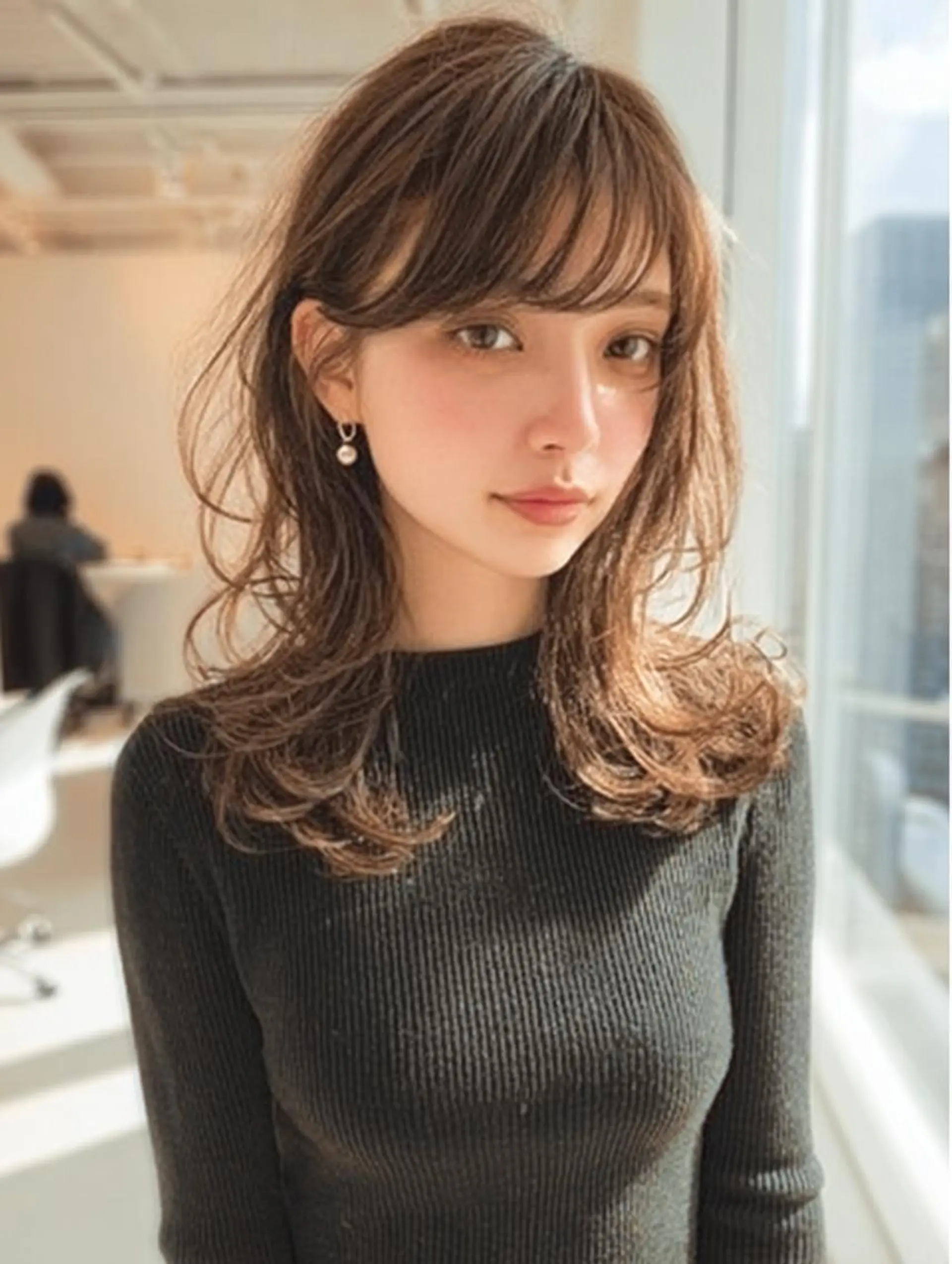 セミロング ハッシュカット 髪質改善 レイヤーカット 縮毛矯正 トリートメント カット ヘアカラー トリートメント 生艶髪＆レイヤー🔔 渋谷お薦めNo.1✨のヘアスタイル