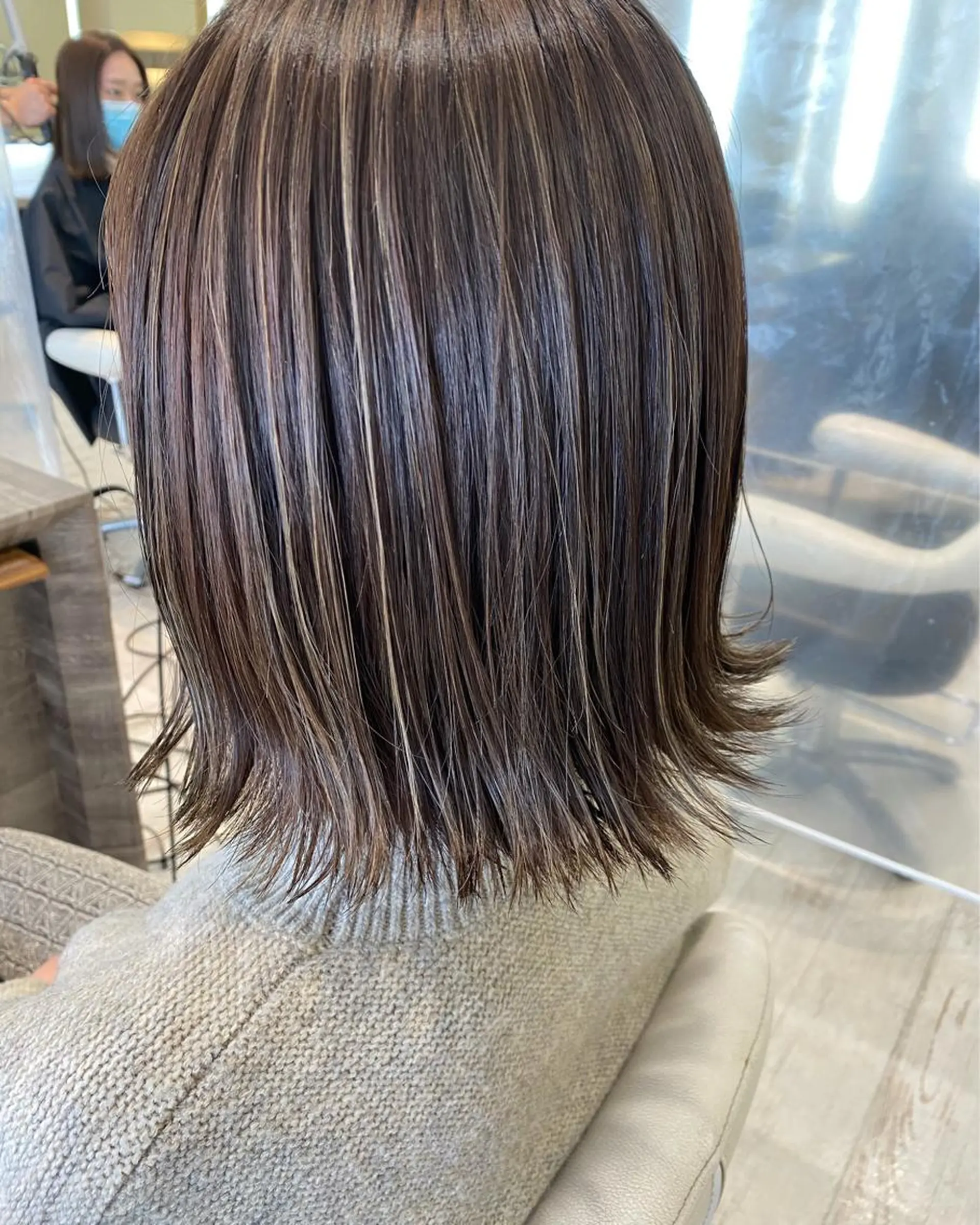 ミディアム カラー ハイライトカラー イルミナカラー ハイライト ショート/ボブ🌿 大野ちかのヘアスタイル