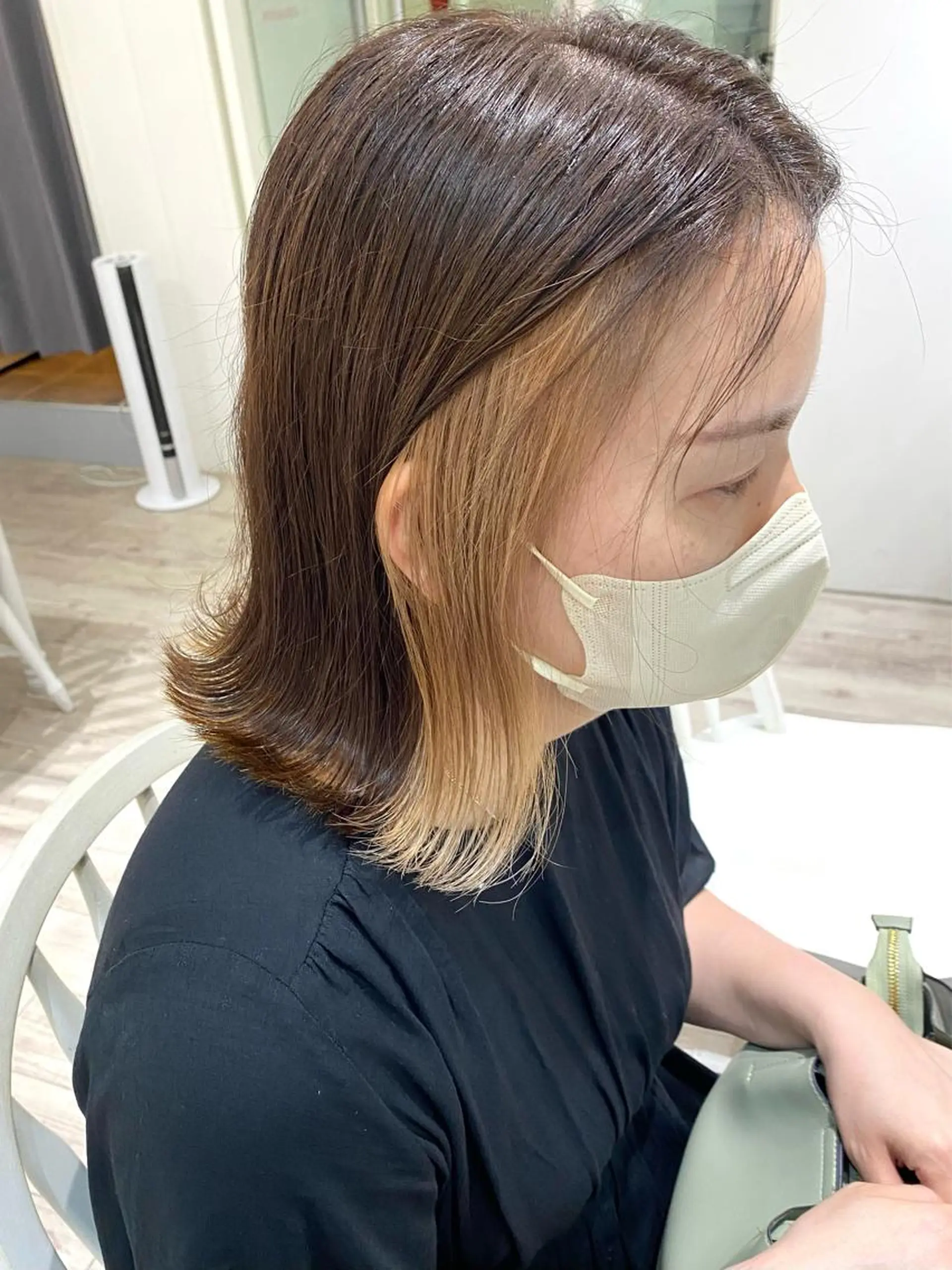 ミディアム カラー ブリーチ 暖色カラー✨️ 門内 梨真のヘアスタイル