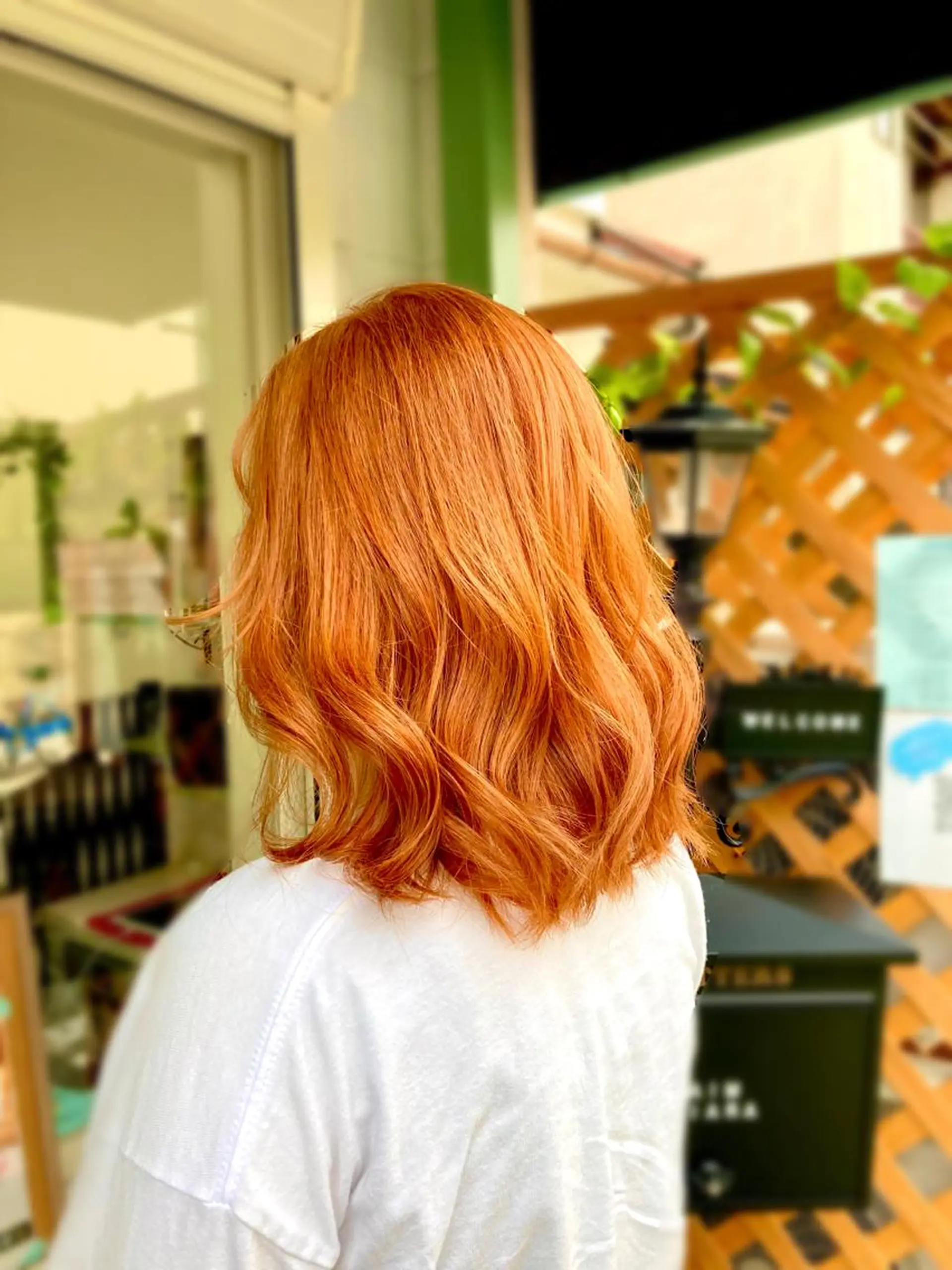 セミロング カラー パーマ ヘアアレンジ オレンジ 髪質改善✧︎カラー 💎AIM【アイム】のヘアスタイル