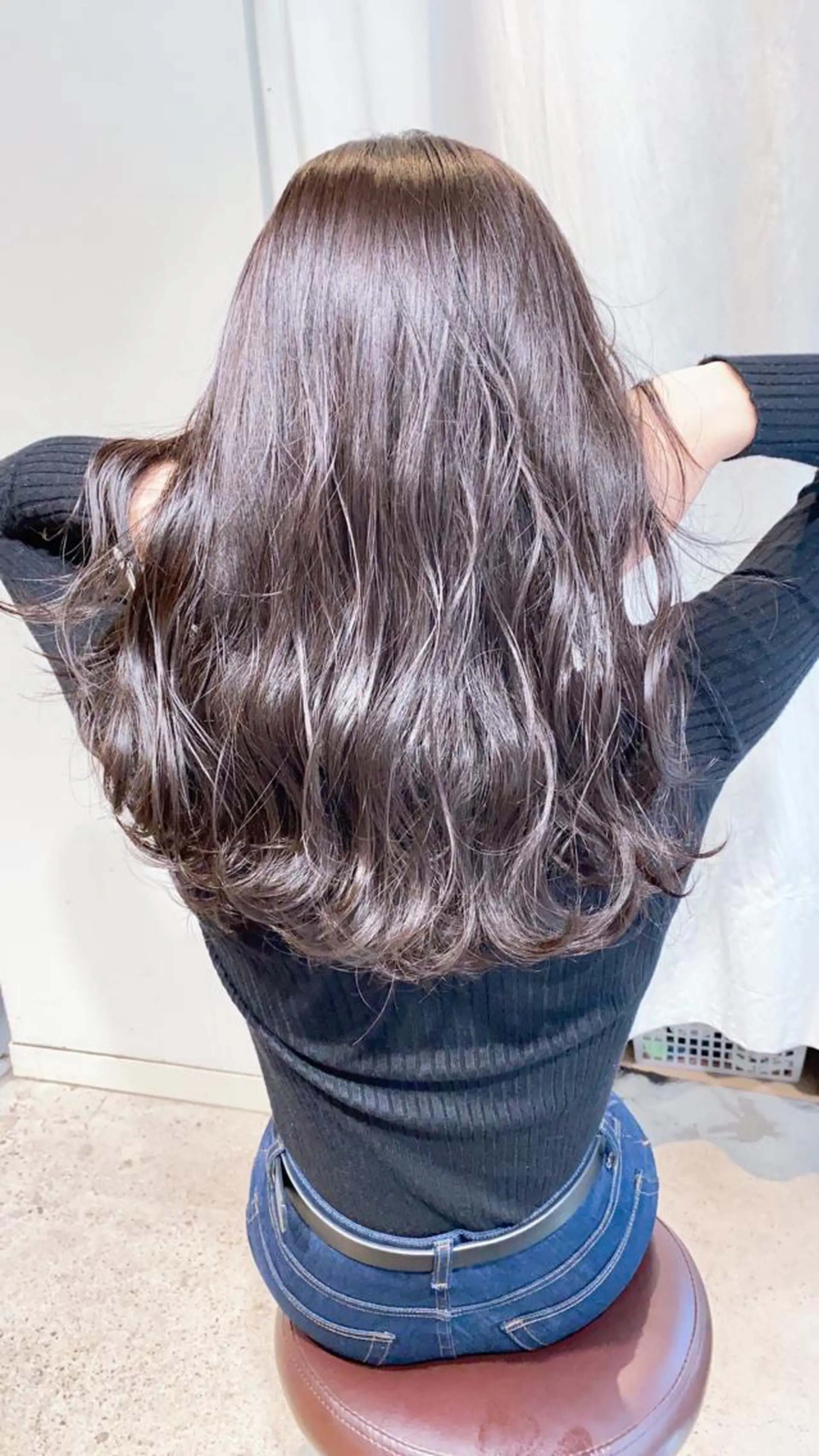 セミロング ショートボブ アッシュ ボブ 外国人風カラー ハイライト メンズツイスパ ショートフクヤマシンのヘアスタイル