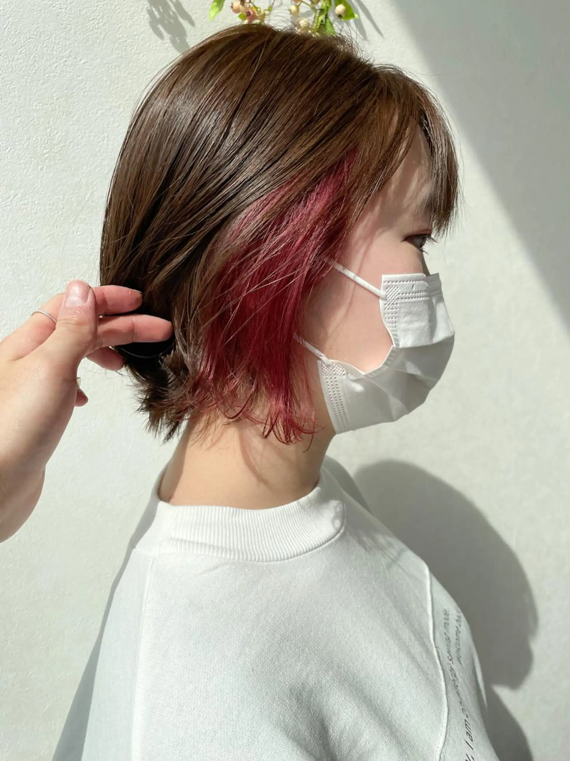 ショート カラー ピンクカラー レッドカラー ヘアカラー 髪質改善/ブリーチ 田代 龍我のヘアスタイル