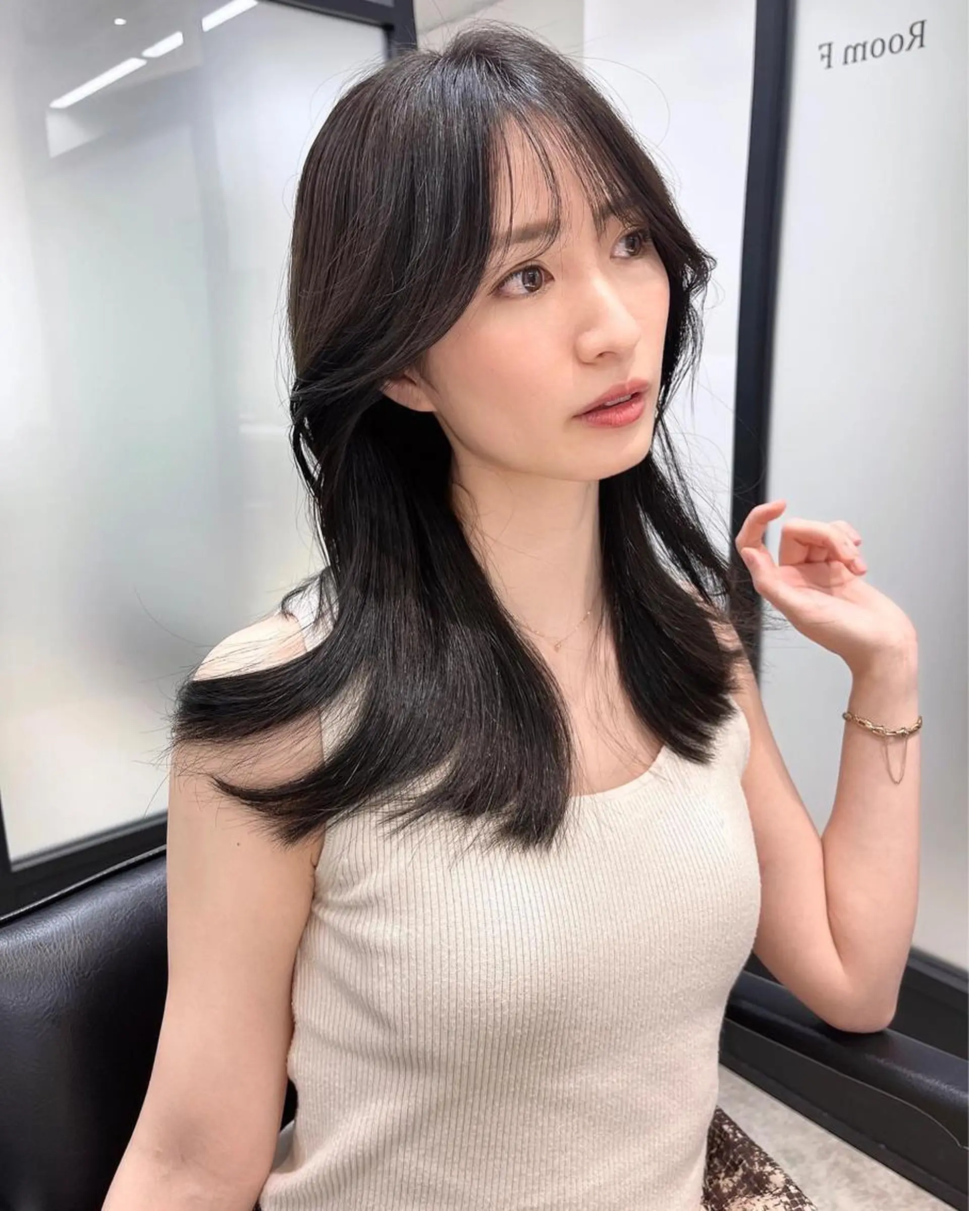 セミロング カット ヘアカラー トリートメント 韓国レイヤーカット 髪質改善▫️水野有真のヘアスタイル