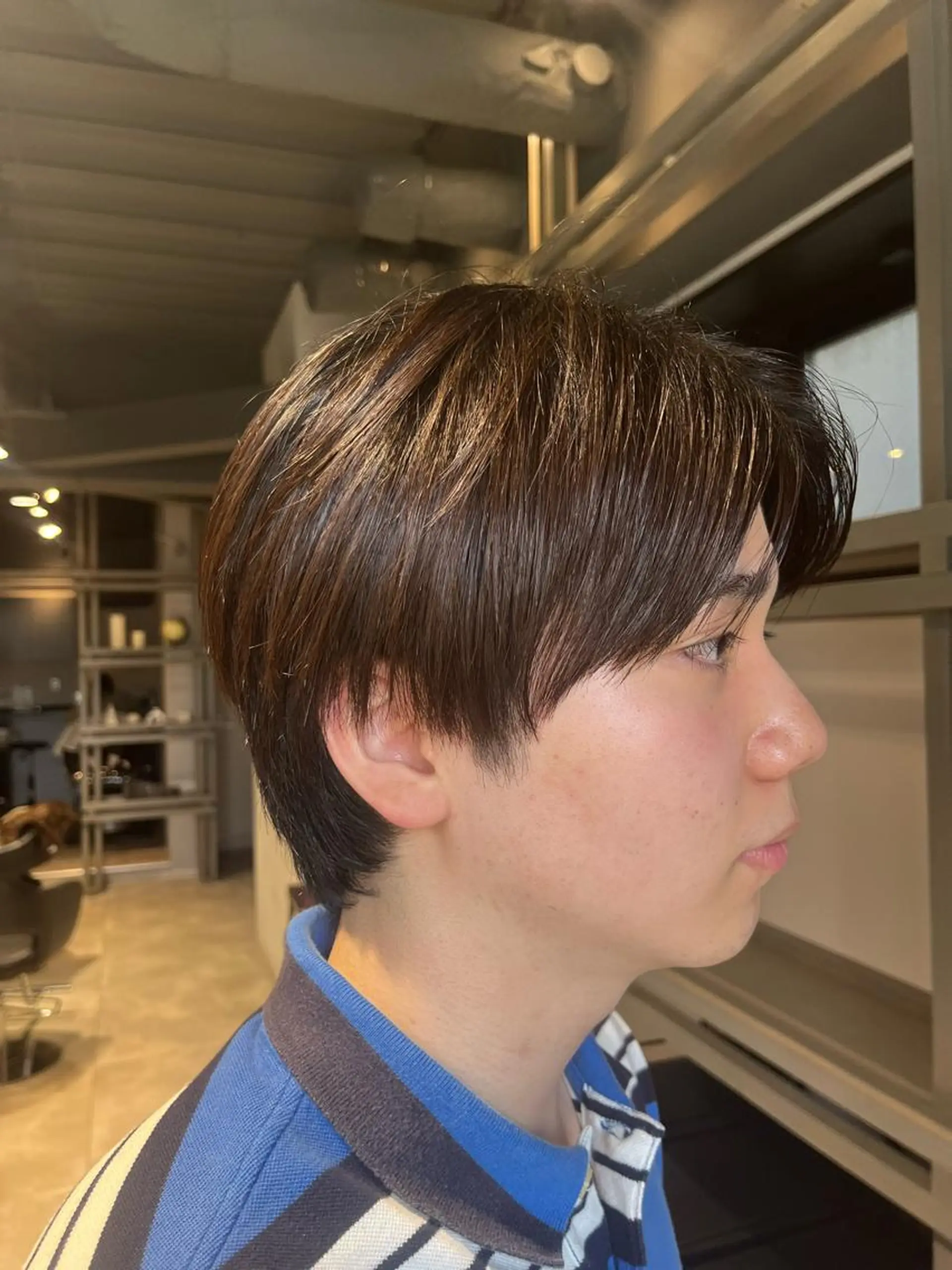 ショート カラー メンズ うる艶カラー/恵比寿 ベージュ/丸山陽平のヘアスタイル